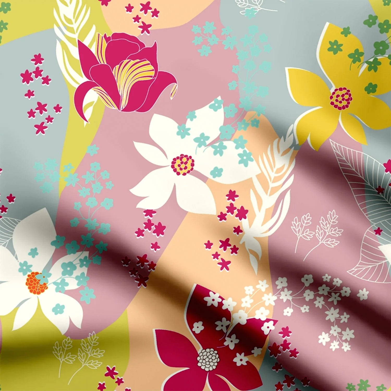 Floral Vector Pattern Print Fabric