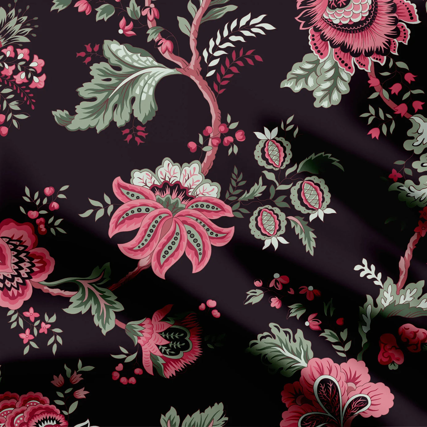 Carnation In Dark Print Fabric