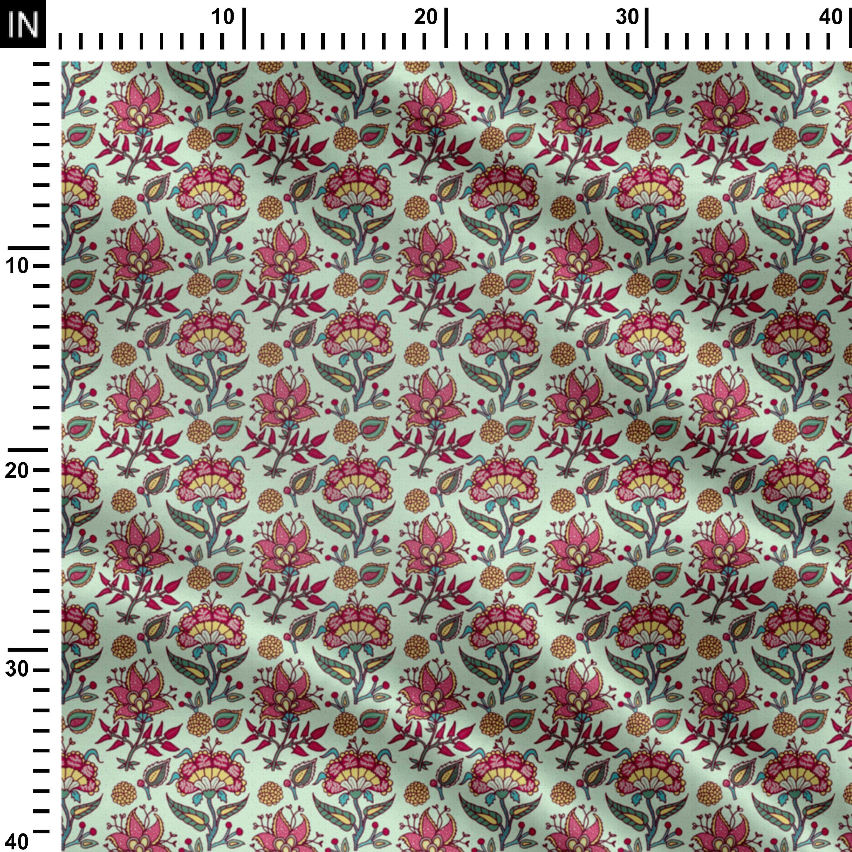 antique flowers Print Fabric