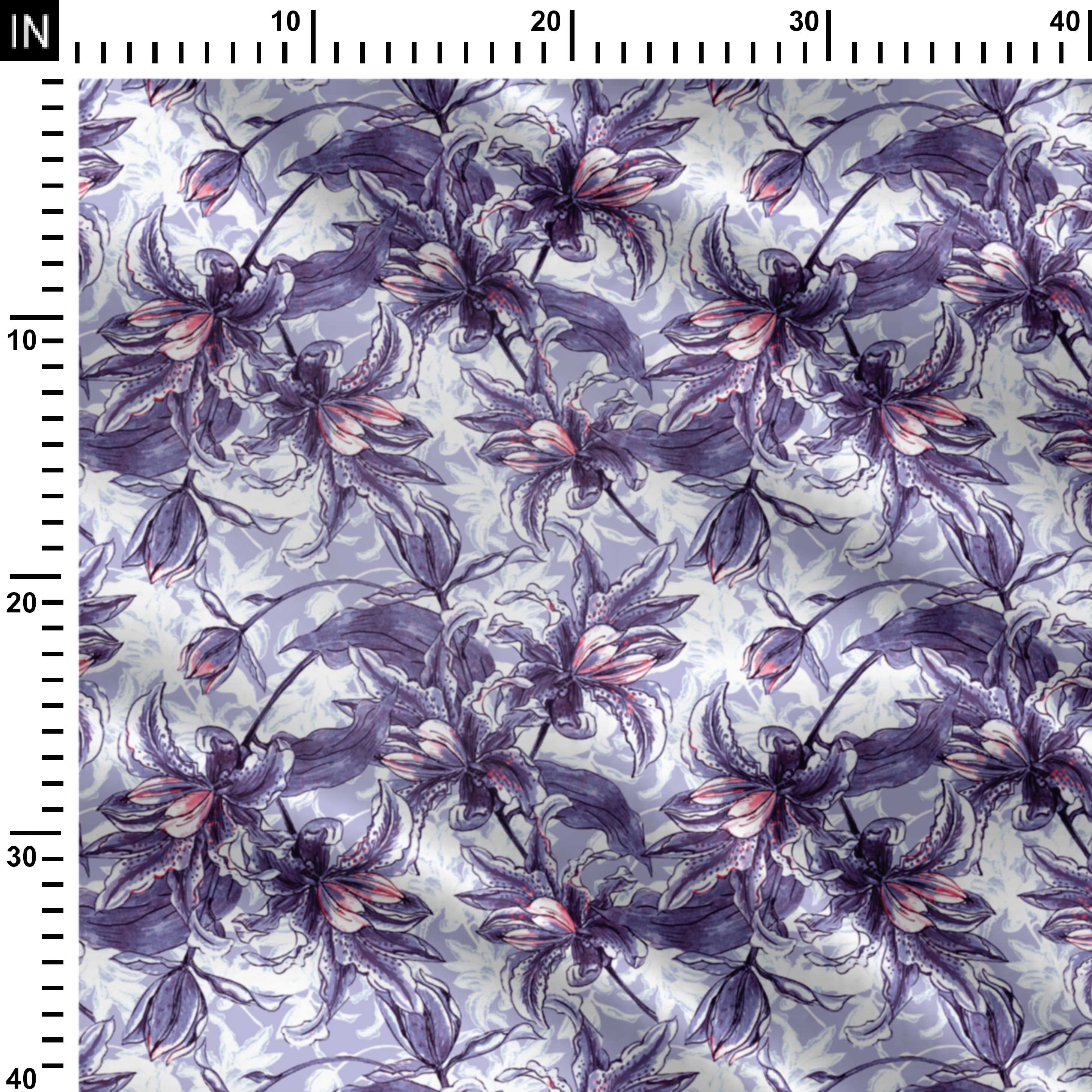 Rebecca Purple Lily Print Fabric