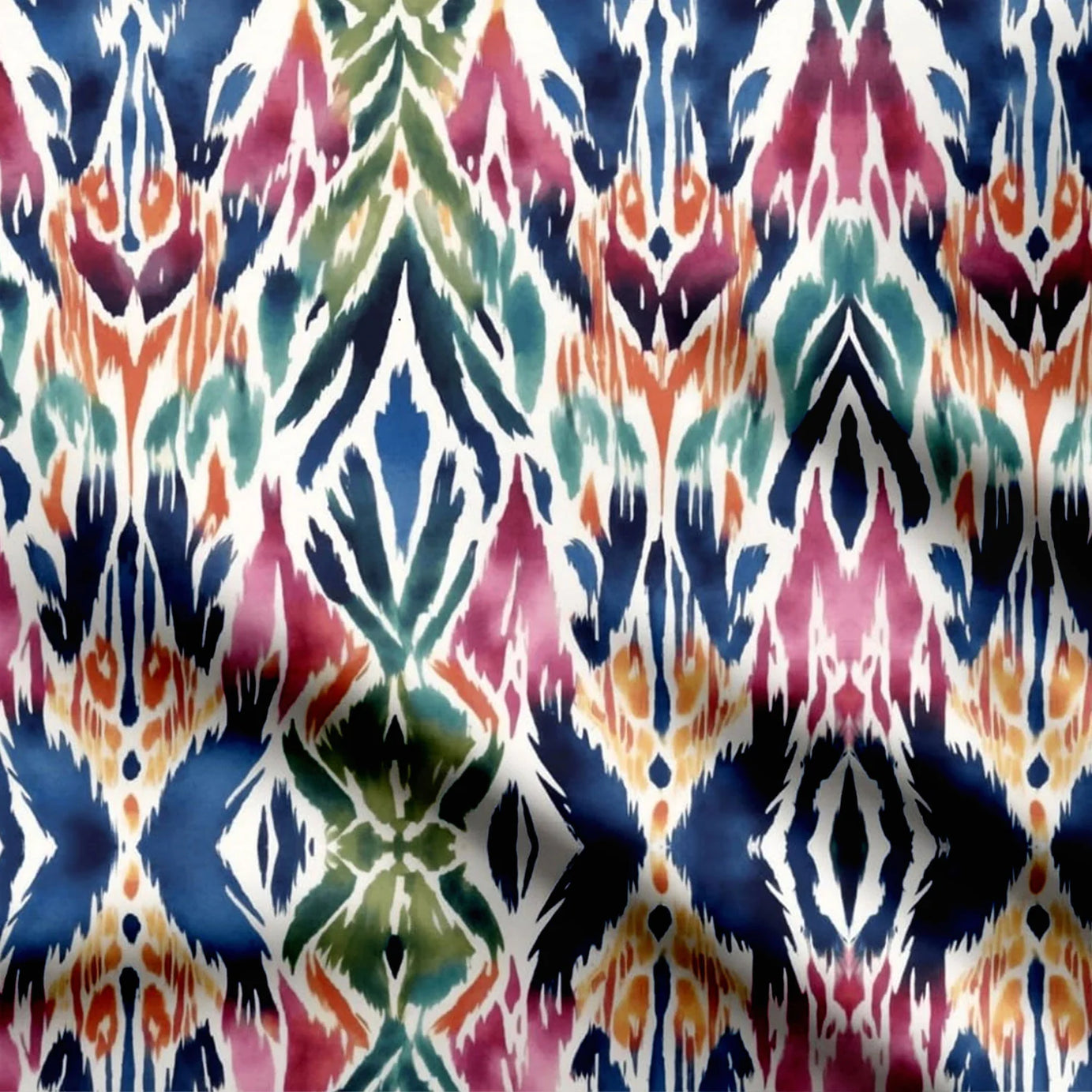 Watercolor Ikat 2 Print Fabric