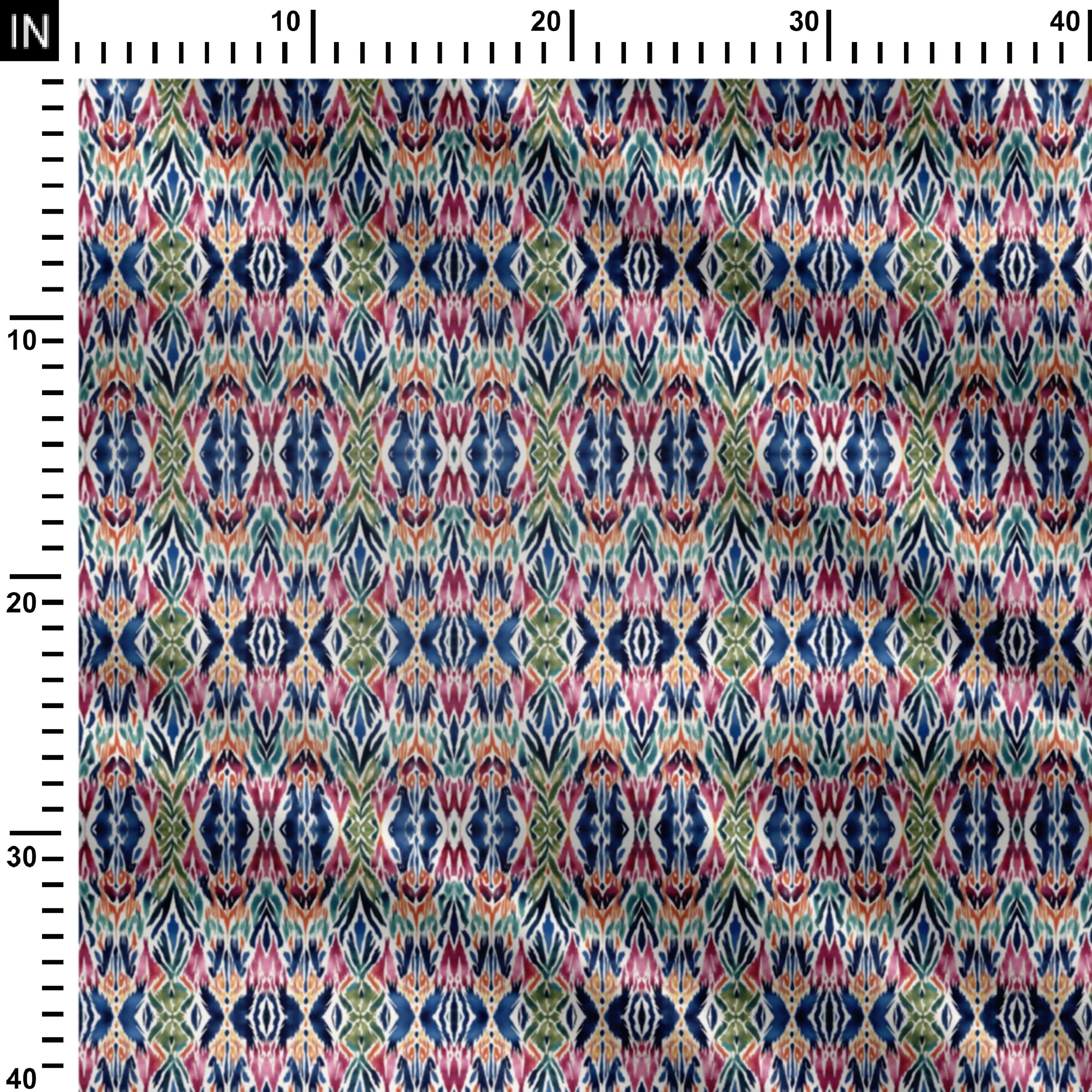 Watercolor Ikat 2 Print Fabric