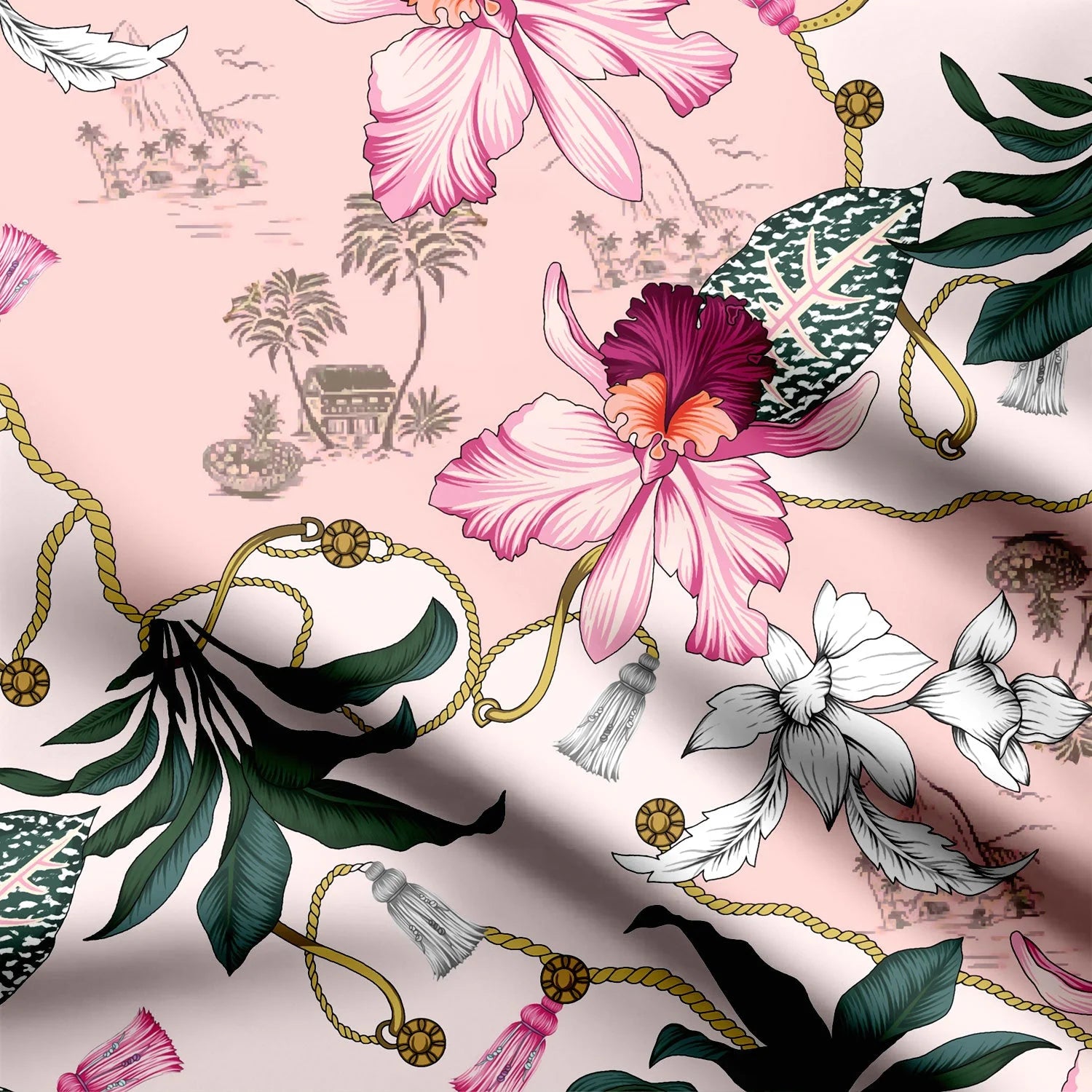 Floral Pendents Print Fabric