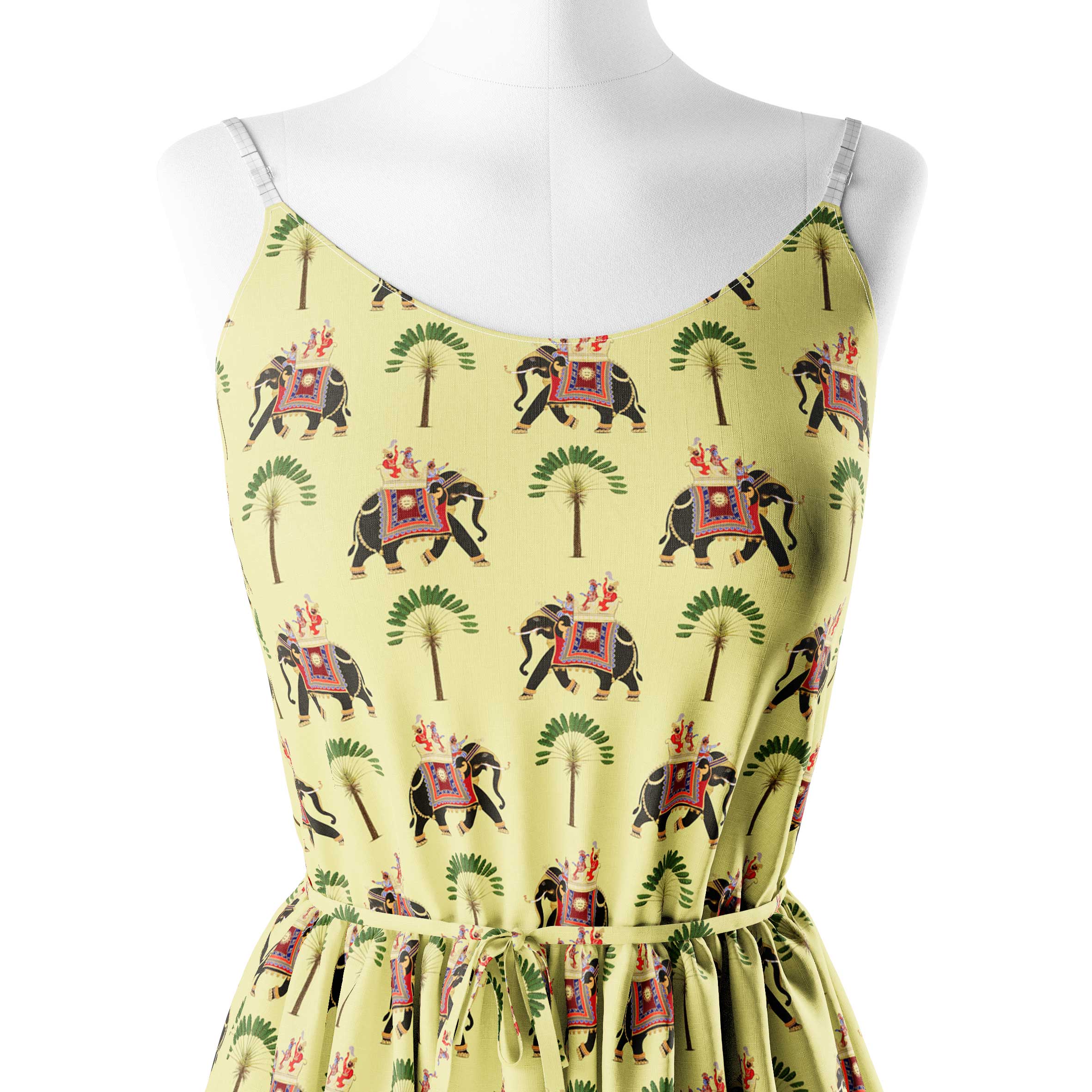 Caparisoned Royal Elephant Print Fabric