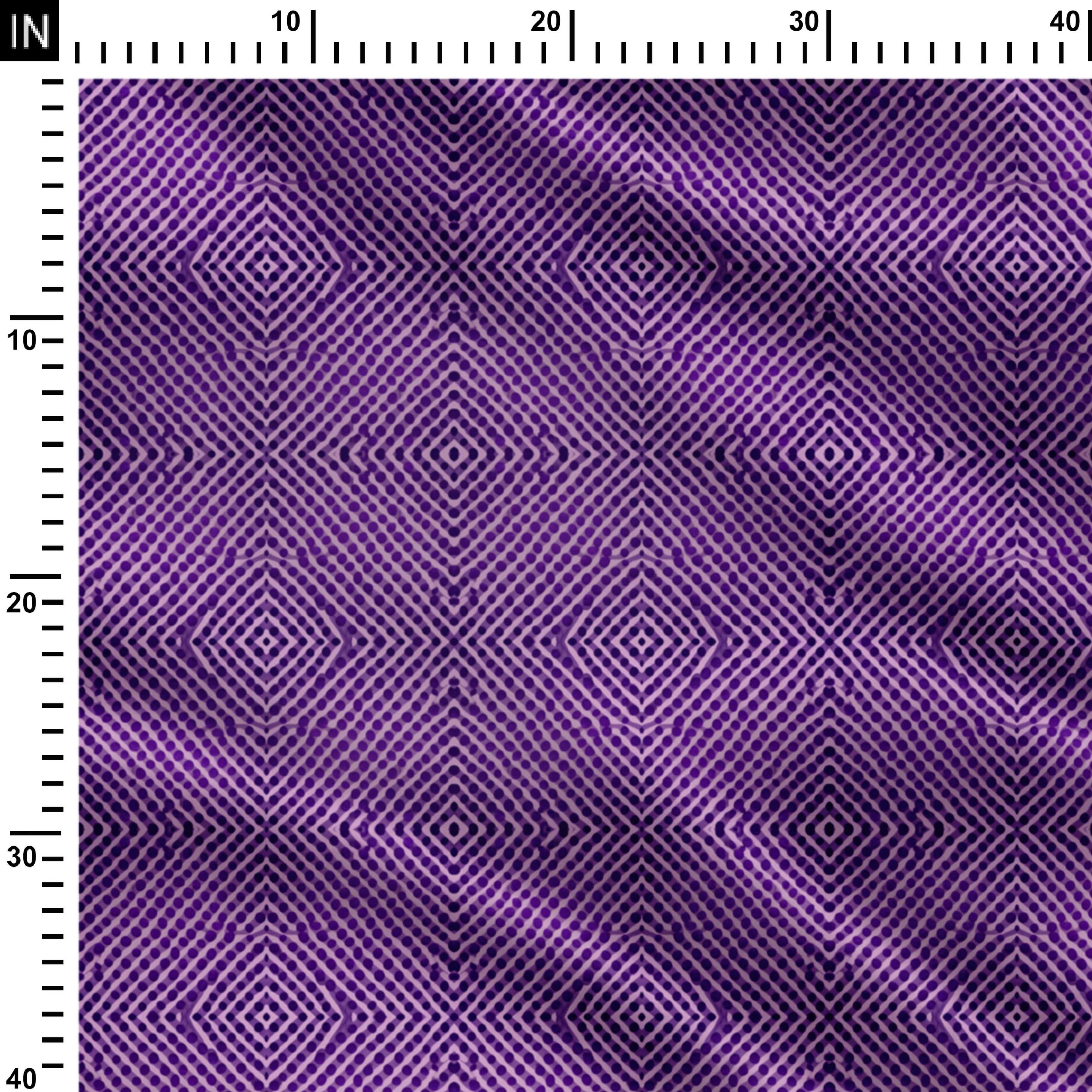 Purple Geo Dots Print Fabric