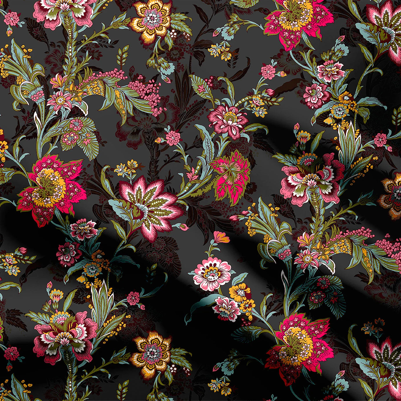 Fantasy Flowers Print Fabric