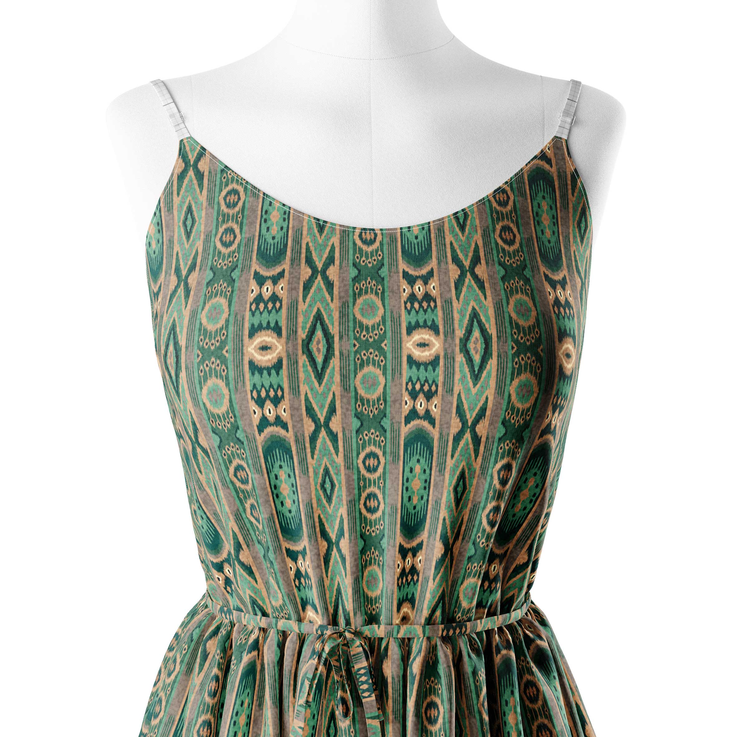 Aqua Teal Tribal Print Fabric