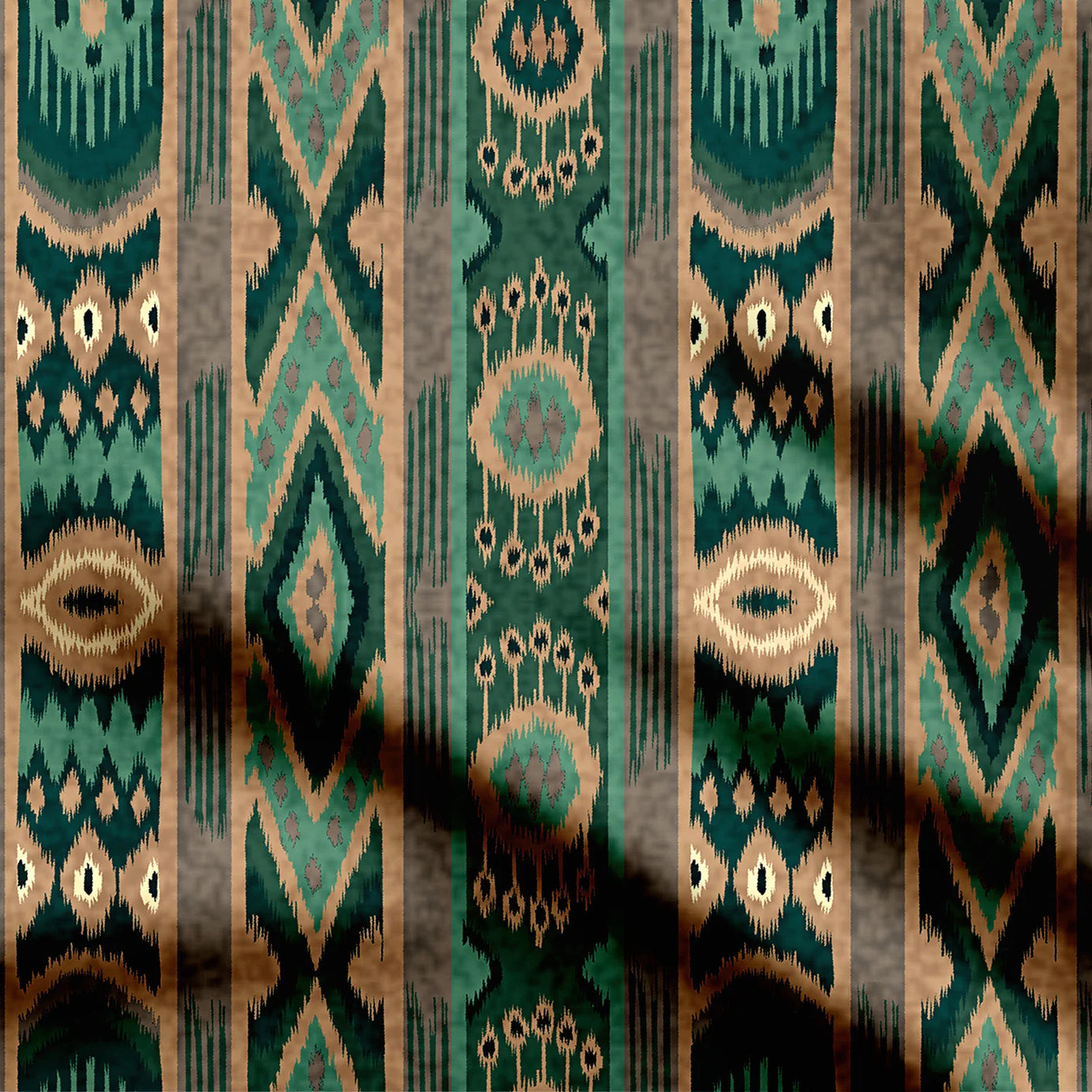 Aqua Teal Tribal Print Fabric