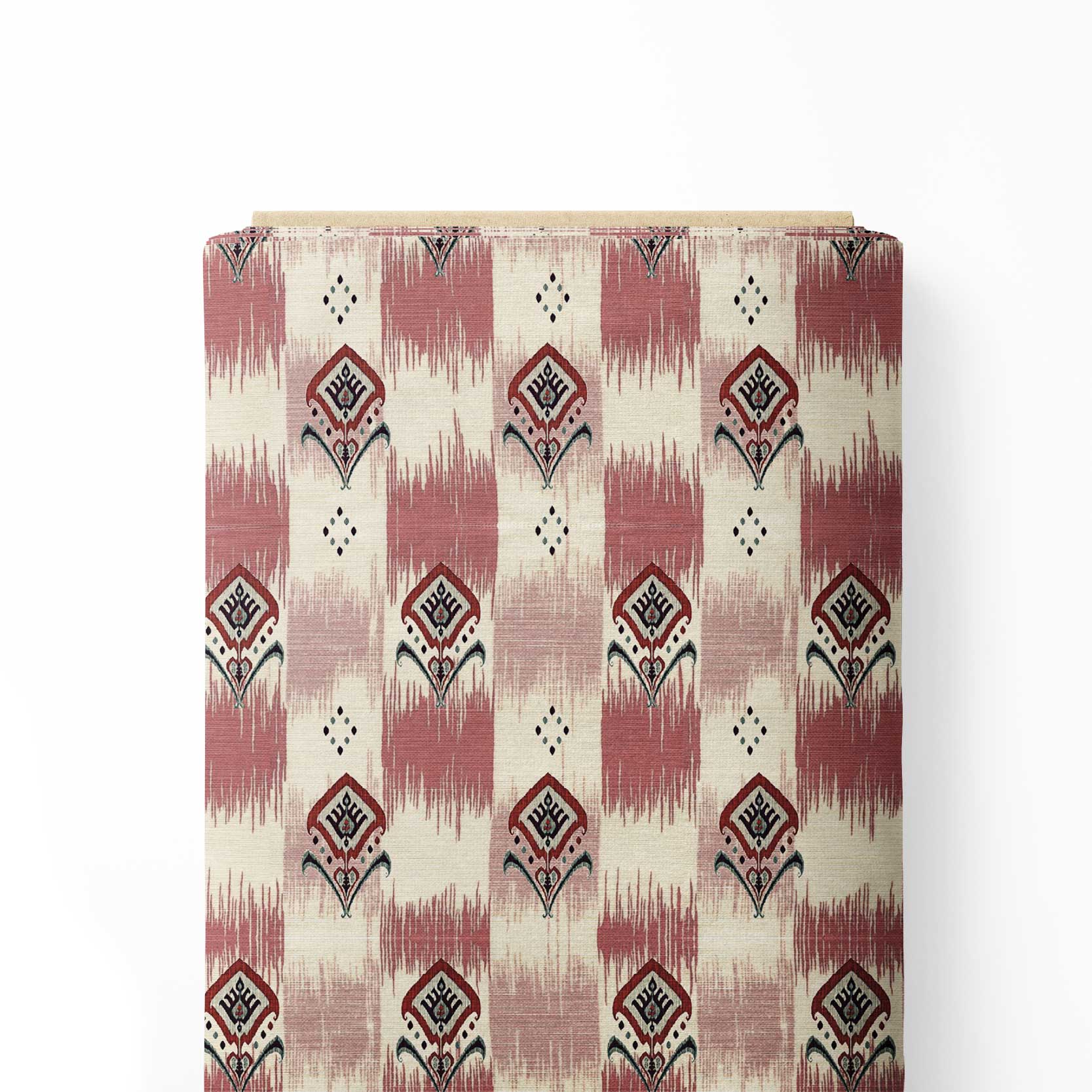 Moroccan Ruby Ikat Print Fabric
