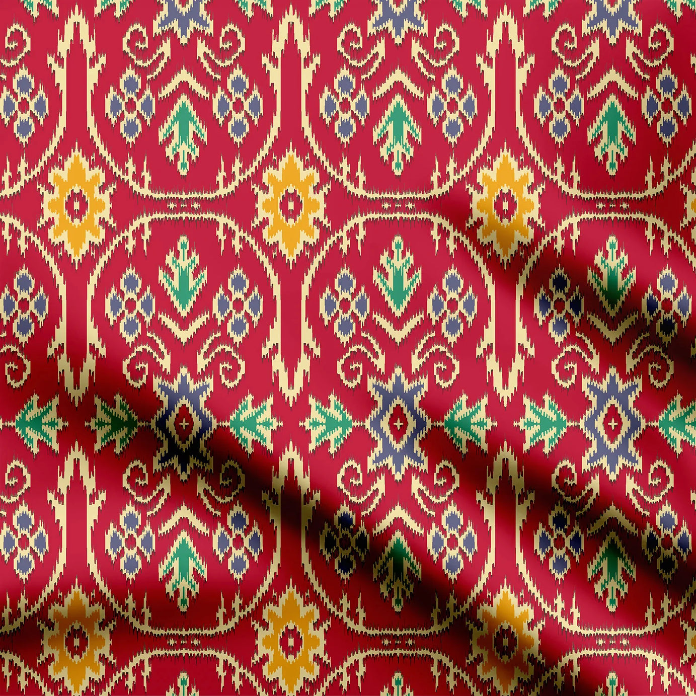 Indian Red Ikat Print Fabric