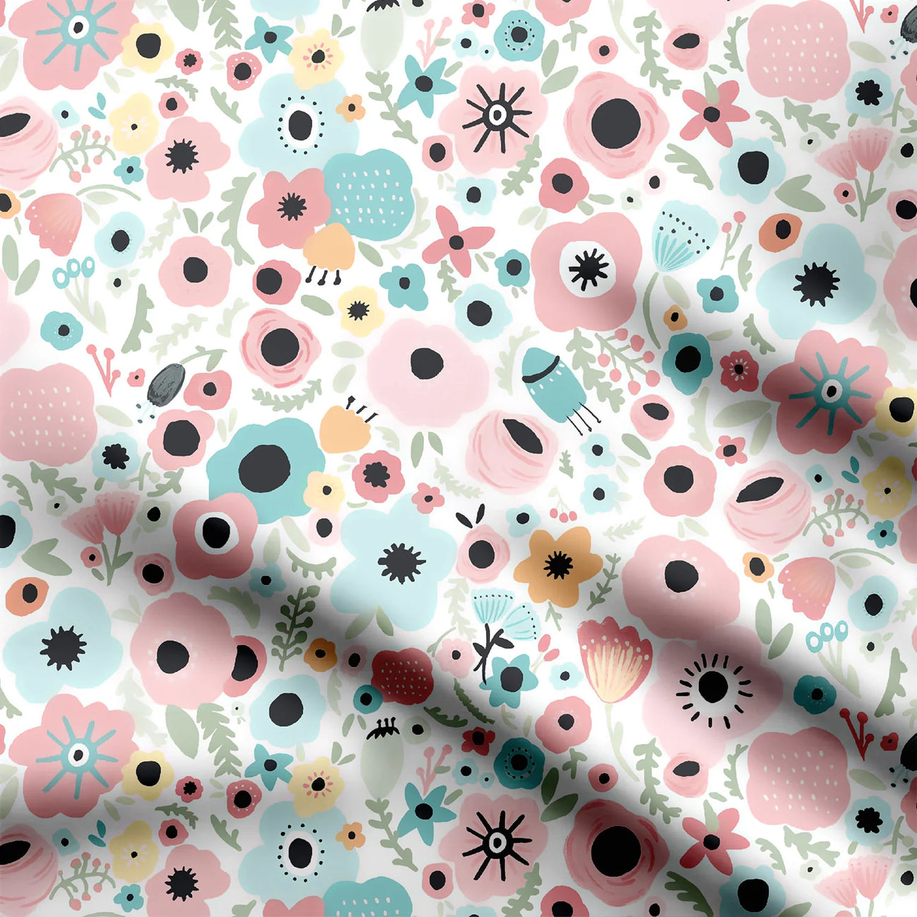 Space In Cartoon Print Fabric