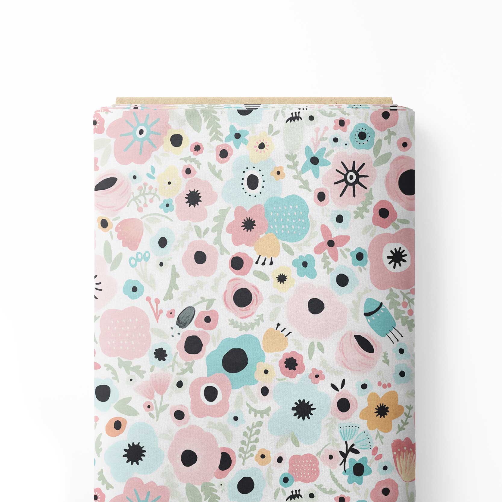 कार्टून प्रिंट फैब्रिक में स्पेस