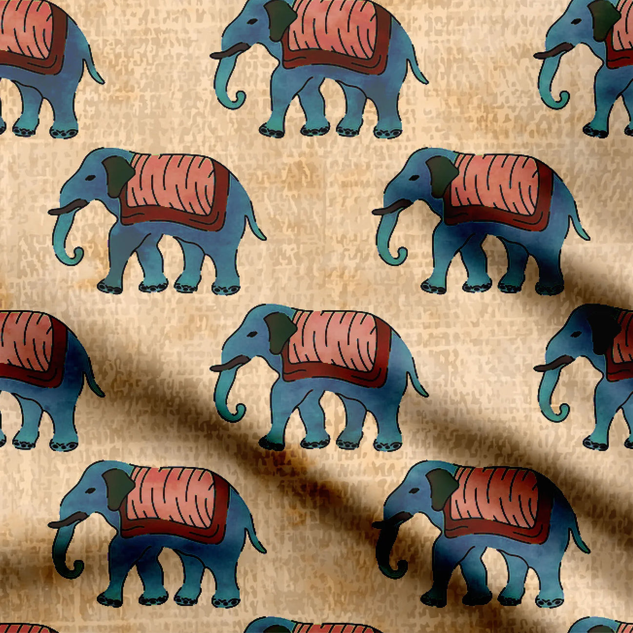 Elephant Repetir Print Fabric