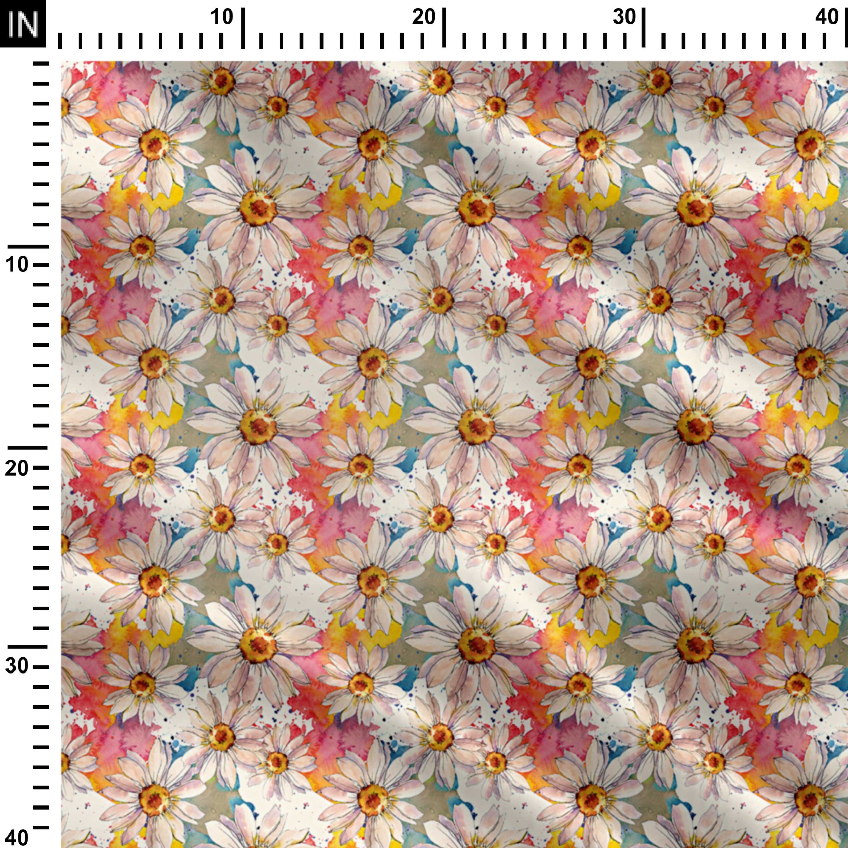 Water colour flower Print Fabric
