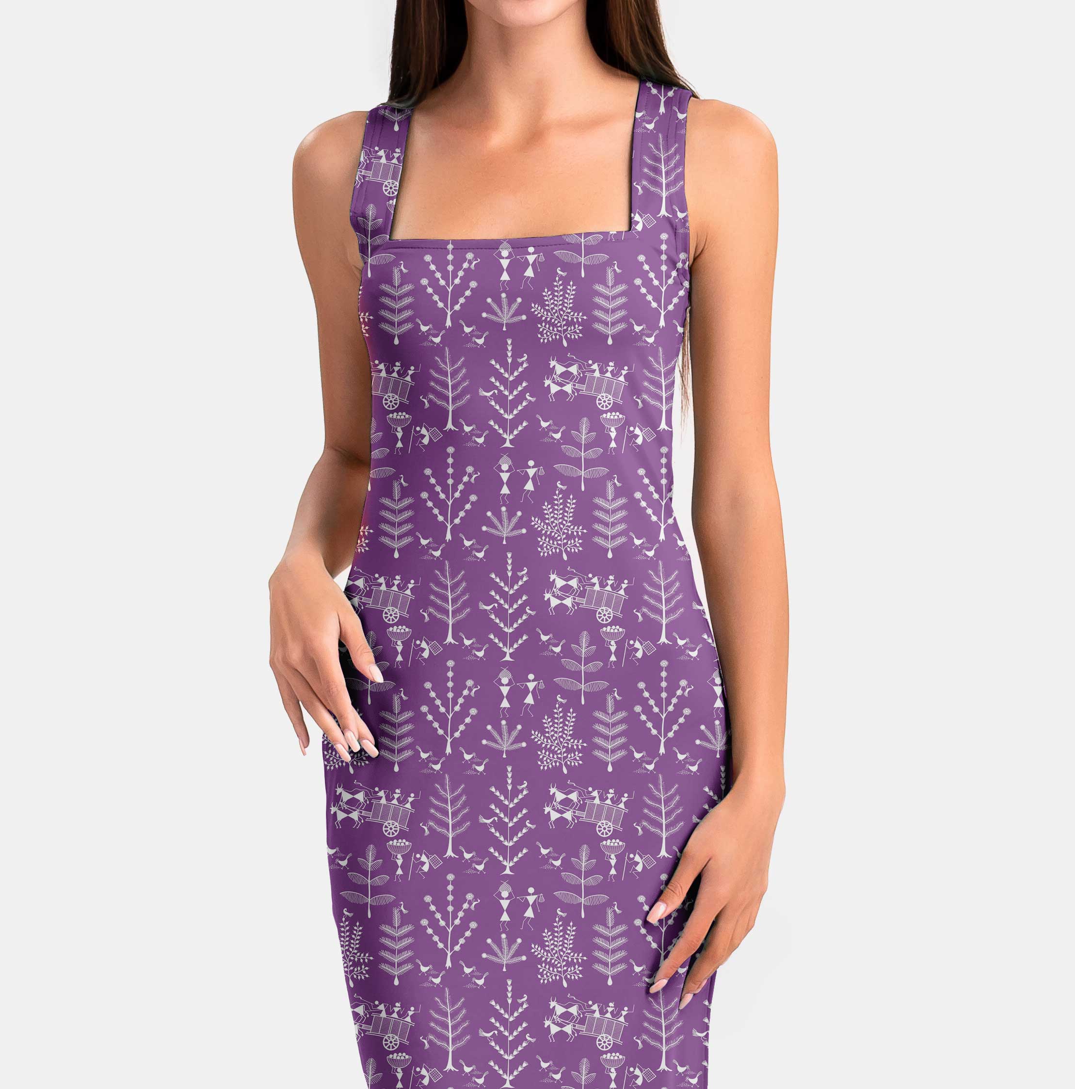 Dark Lilac Treubhans Print Fabric