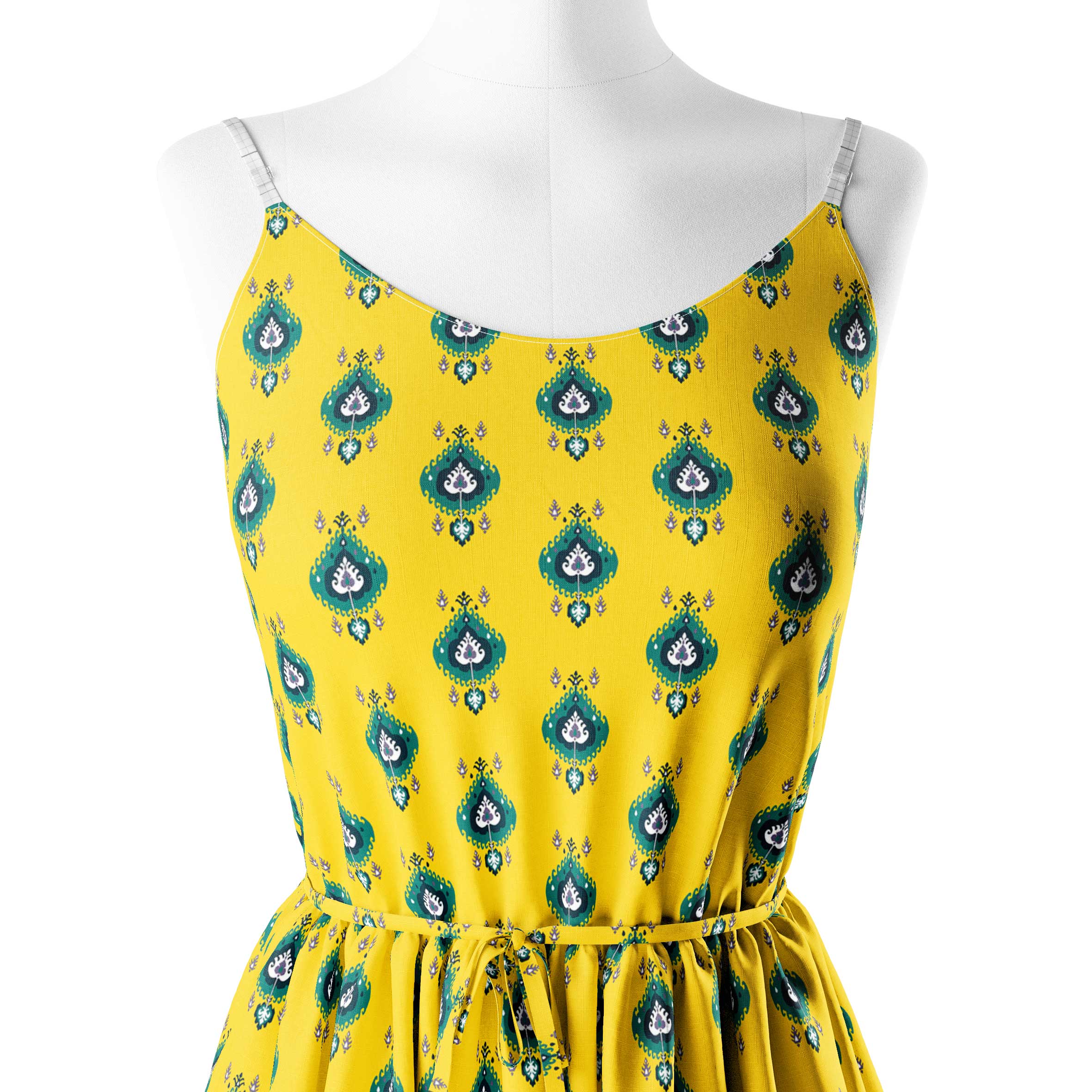 Ducky Yellow Latkan Print Fabric