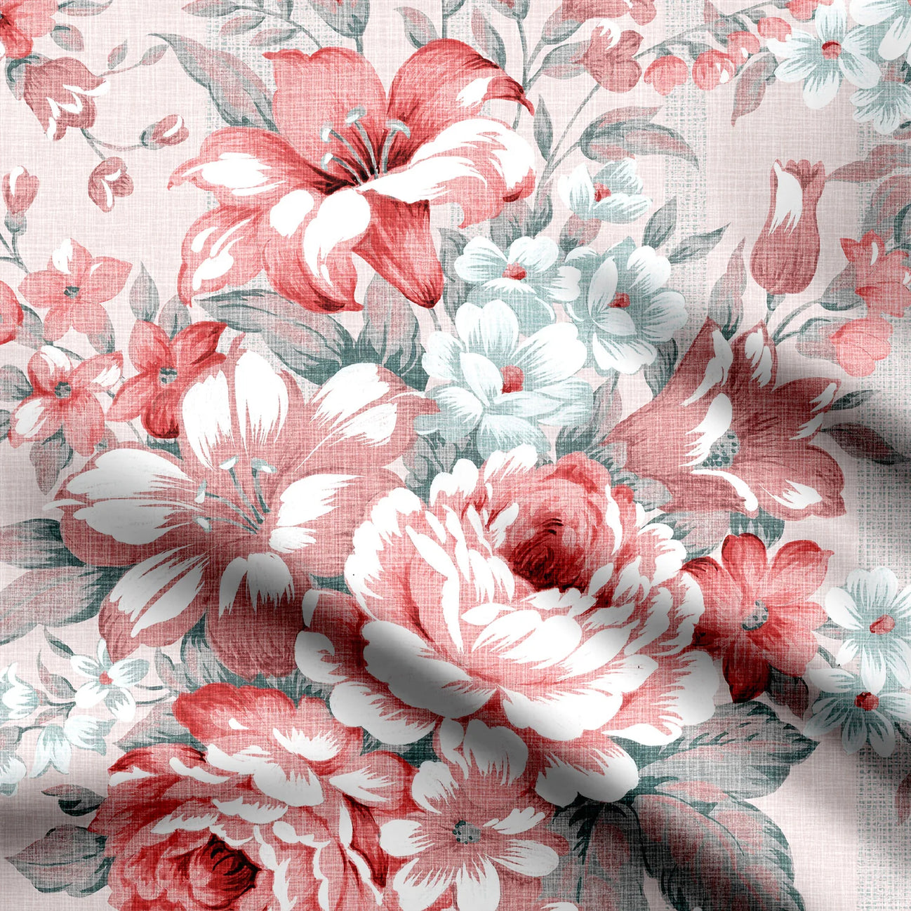 Roja Flower Corner Print Fabric