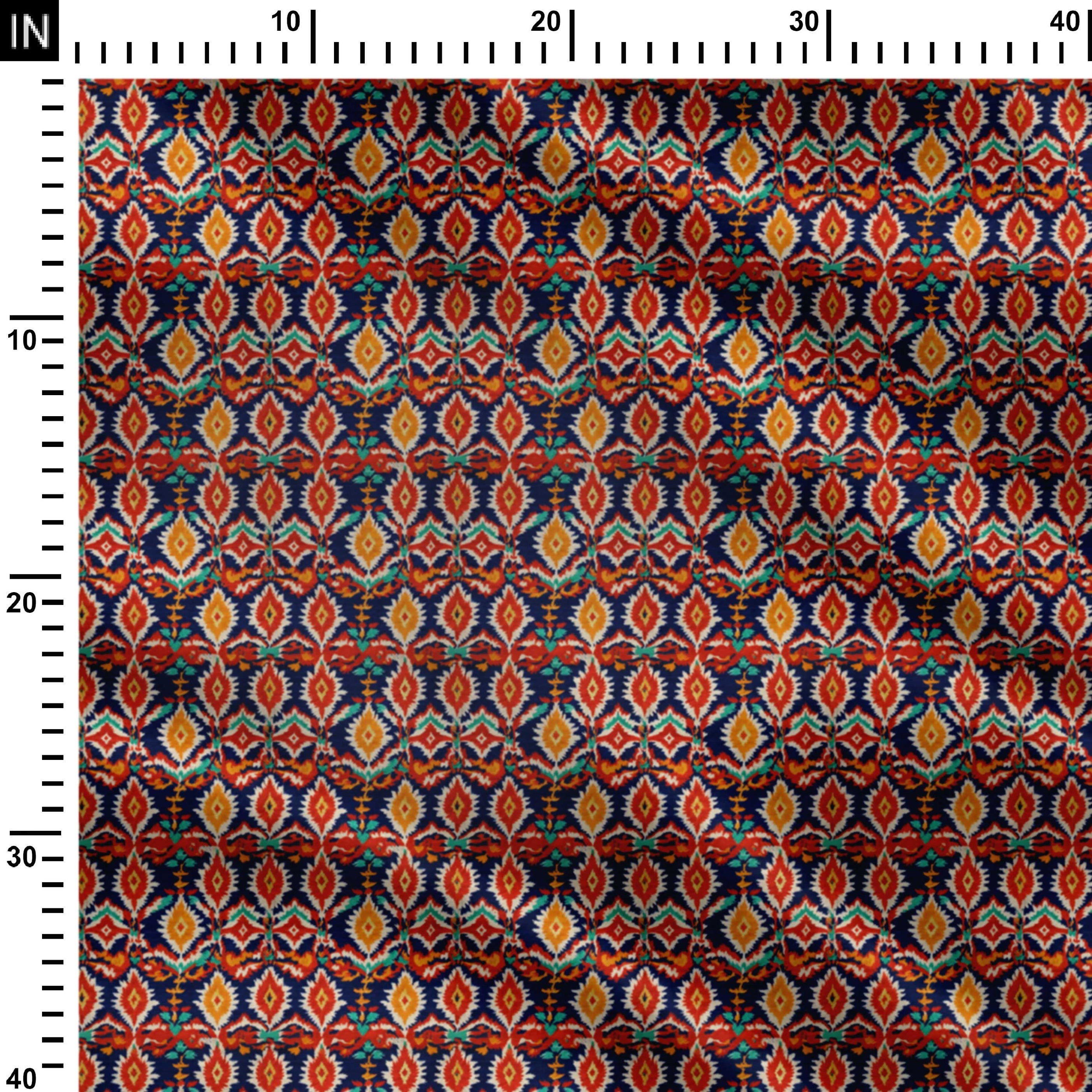Pawer of Ikat Pattern Print Fabric