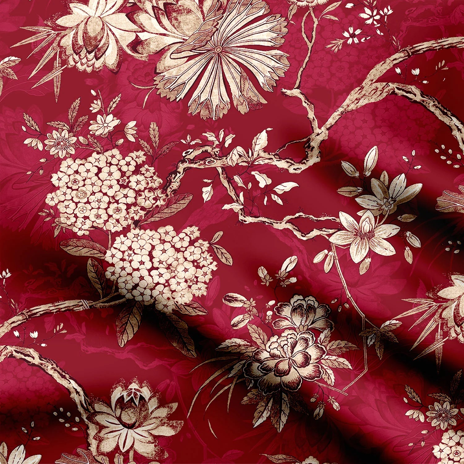 Grated Beet Terrace Print Fabric