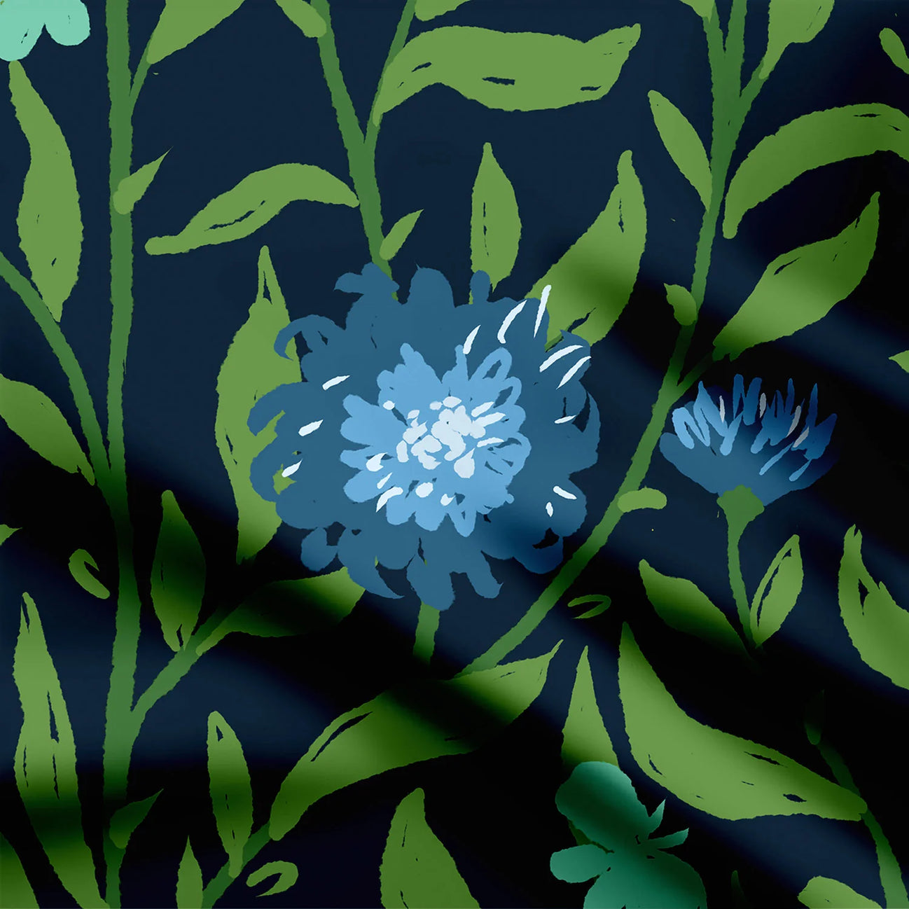 Trailing Blues Print Fabric