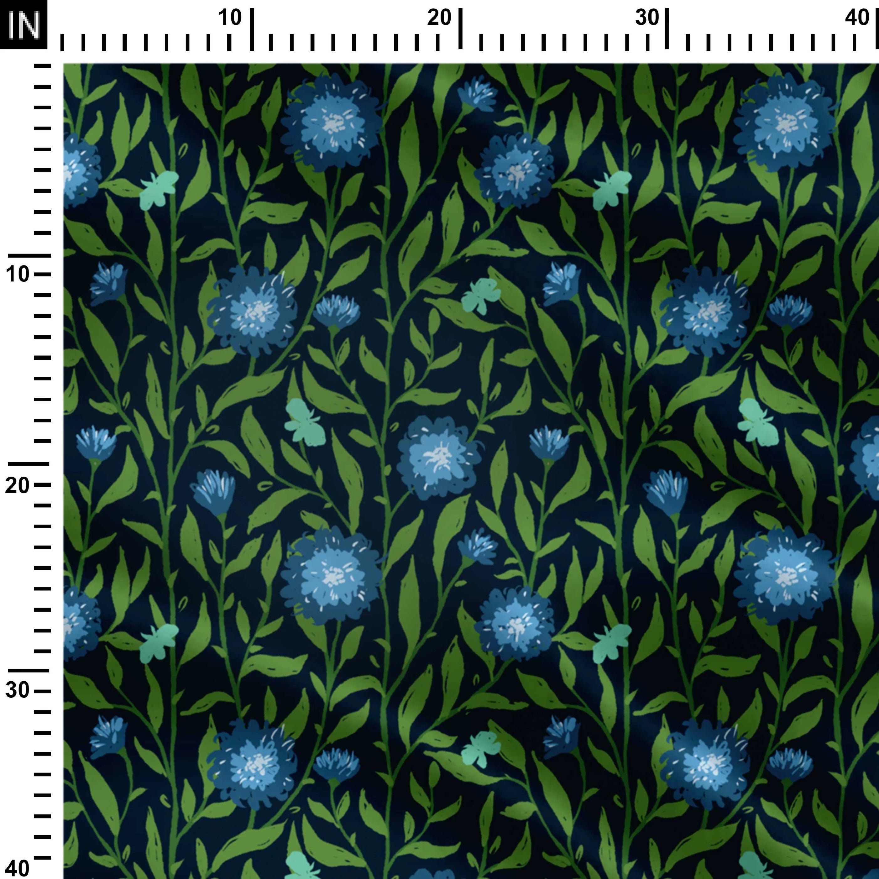 Trailing Blues Print Fabric
