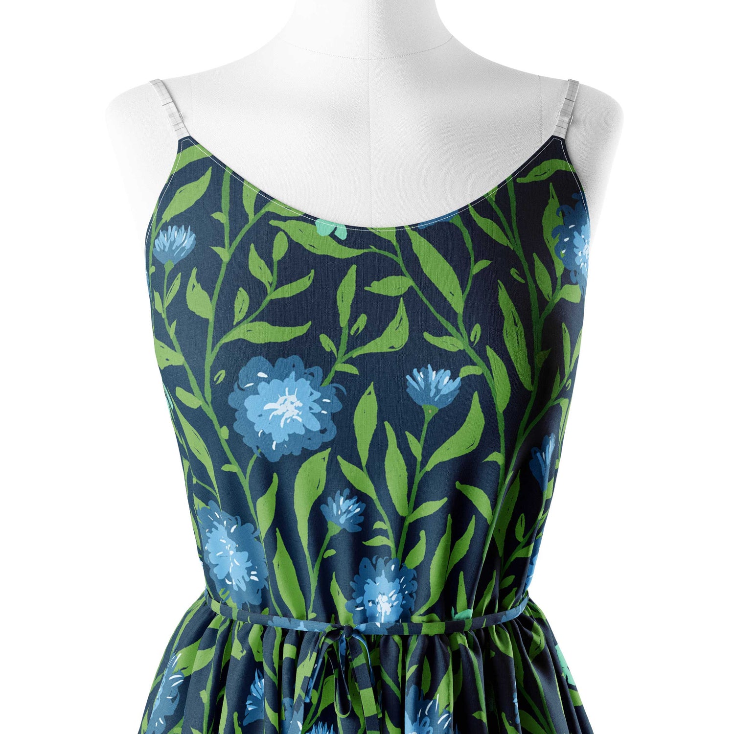 Trailing Blues Print Fabric