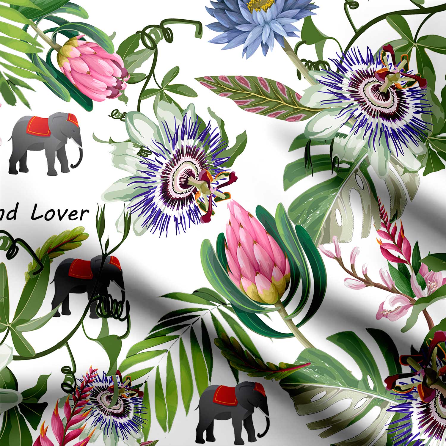 tropical floral design 002 Print Fabric