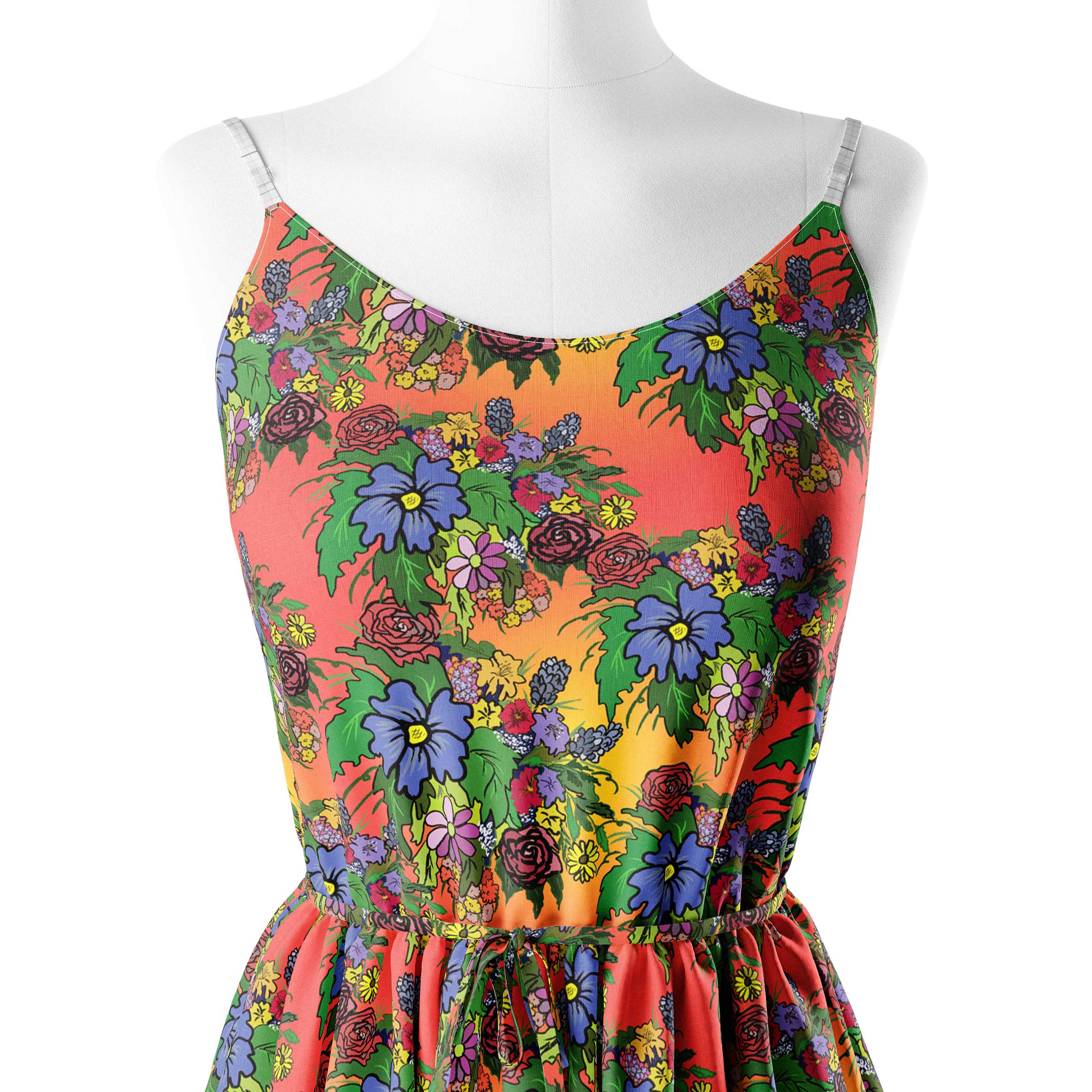 Vibrant flowers Print Fabric