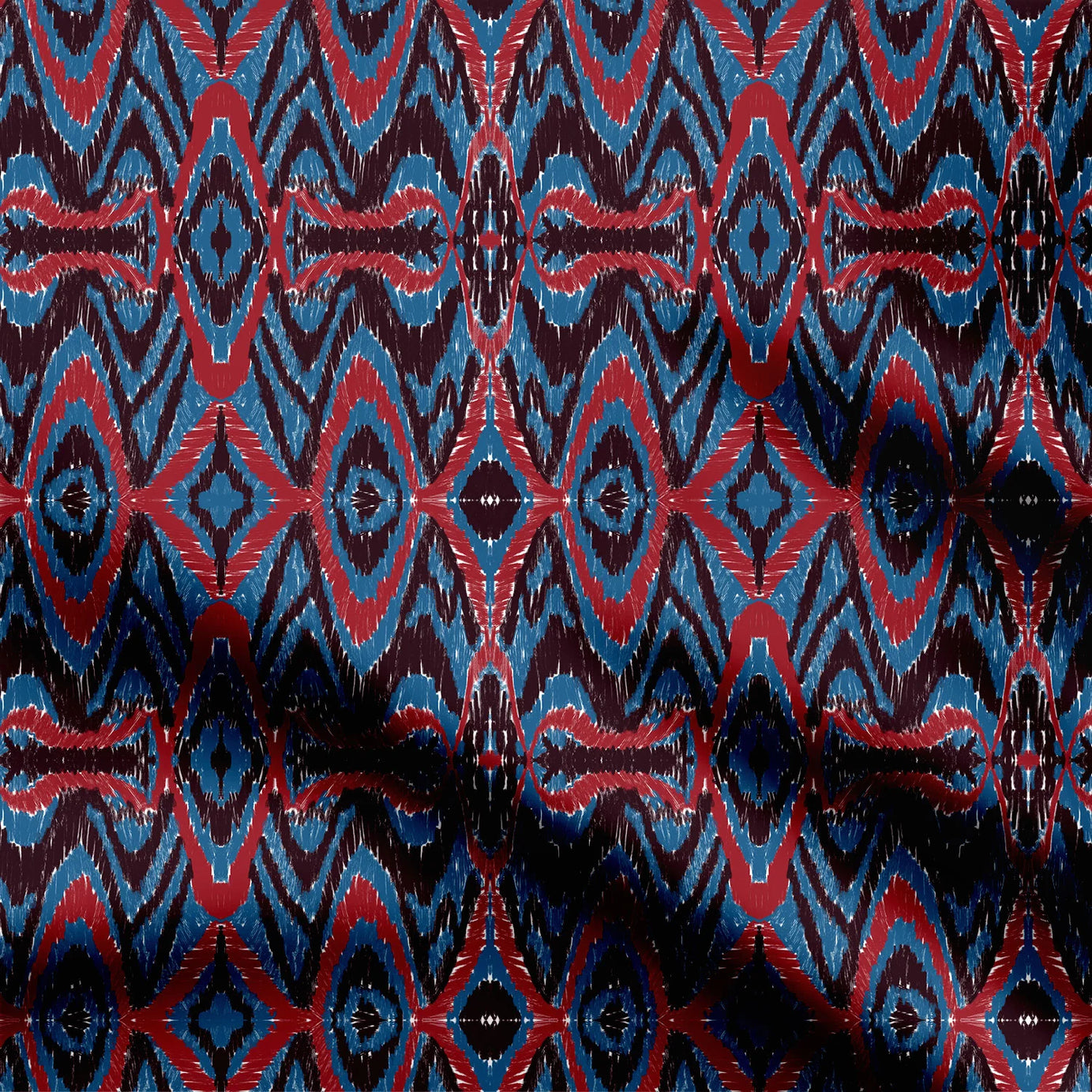 Ikat blue Print Fabric