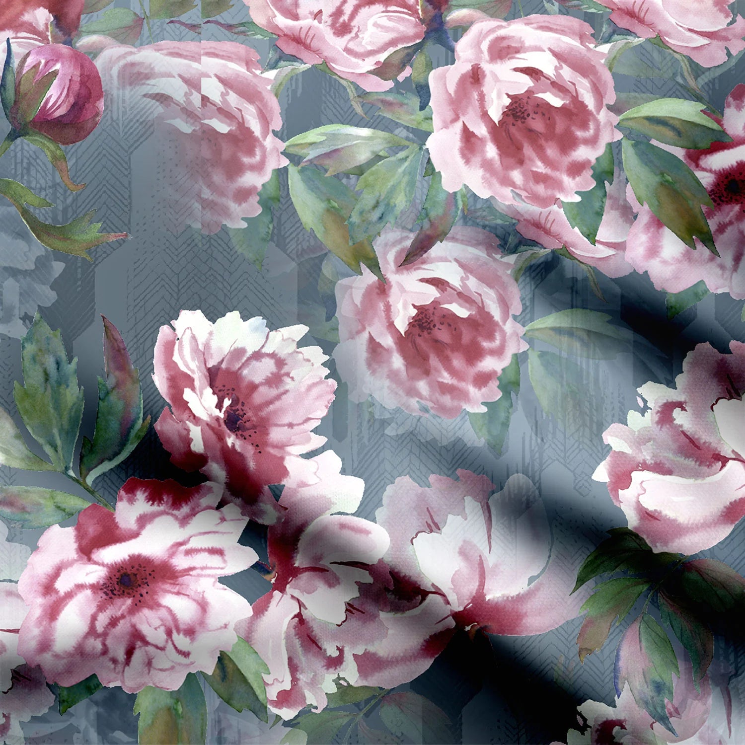 भारतीय गुलाबी मामेख प्रिंट कपड़ा