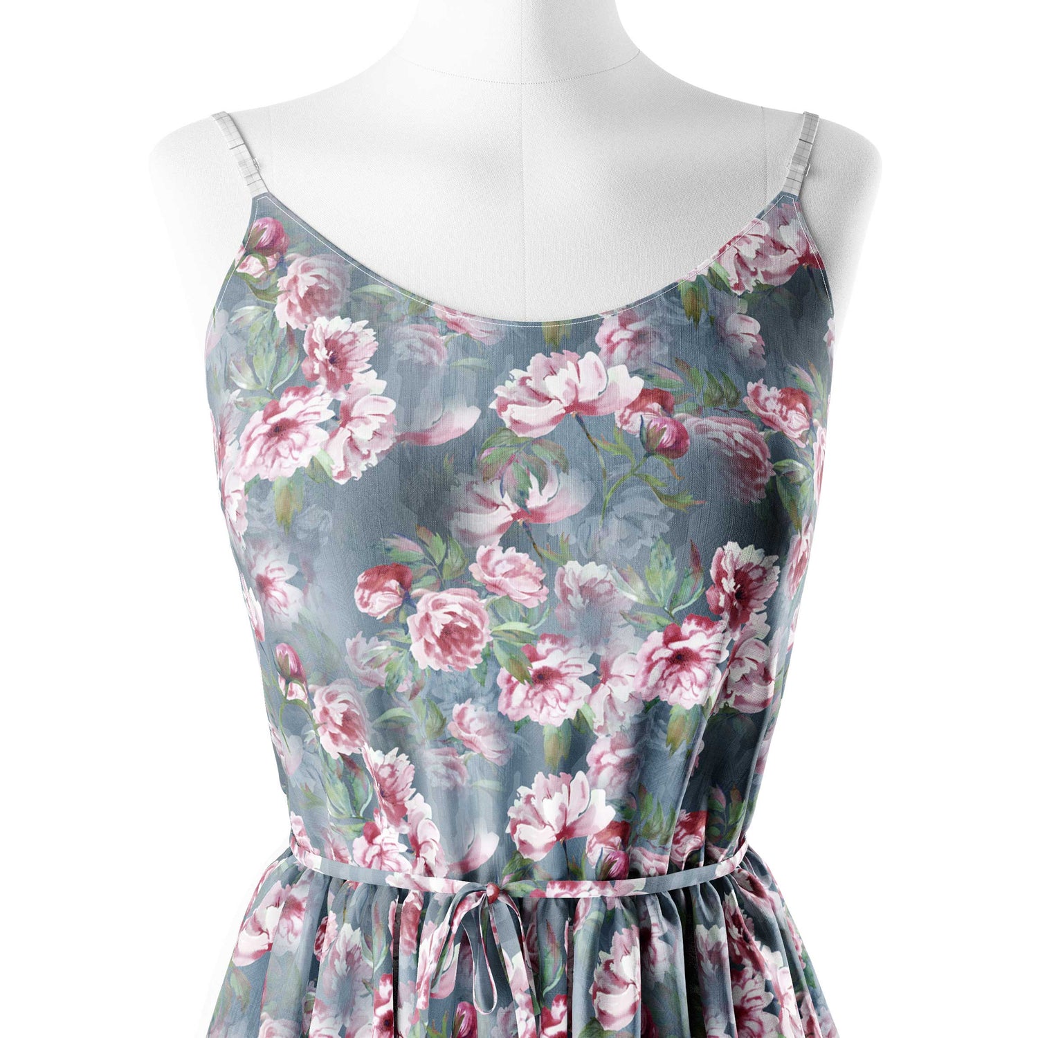 भारतीय गुलाबी मामेख प्रिंट कपड़ा