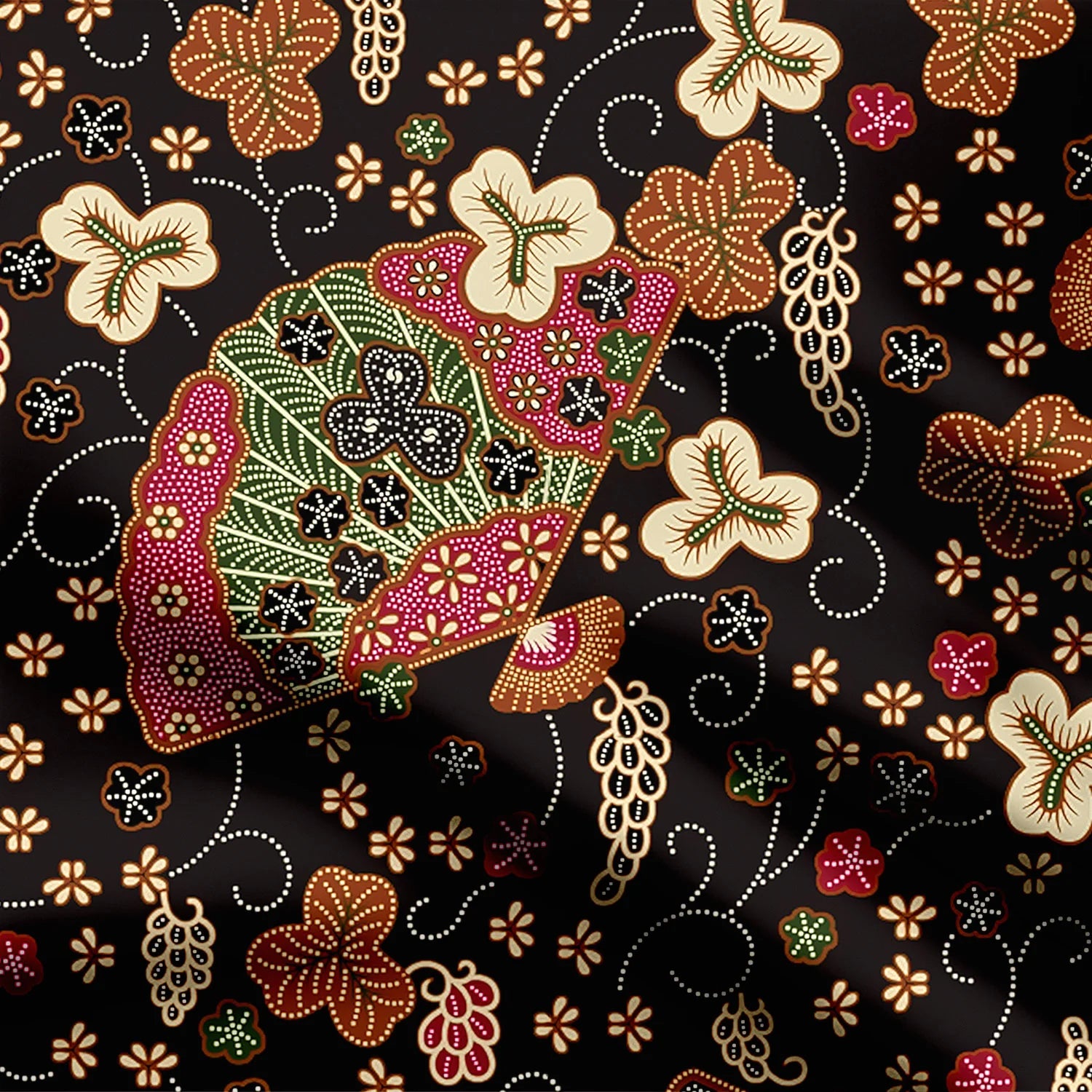 सेन्सू प्रेरित प्रिंट फ़ैब्रिक