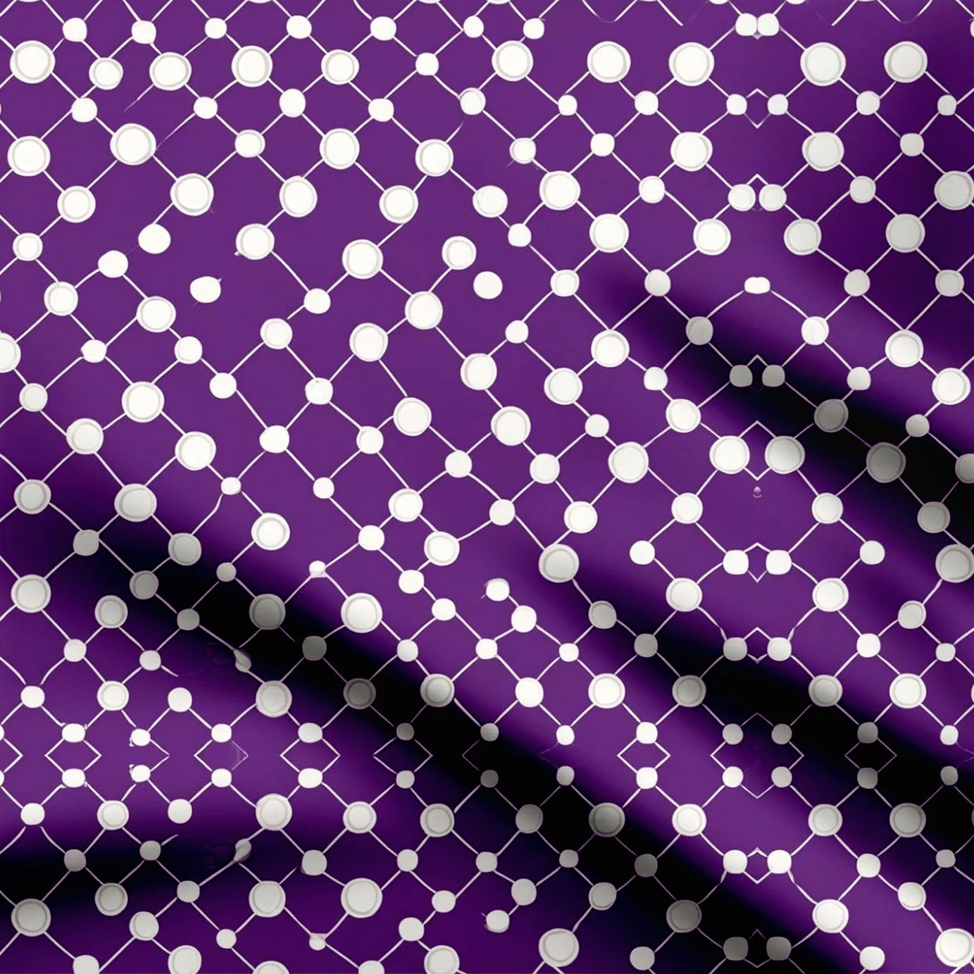 Purple Linear Dots Print Fabric