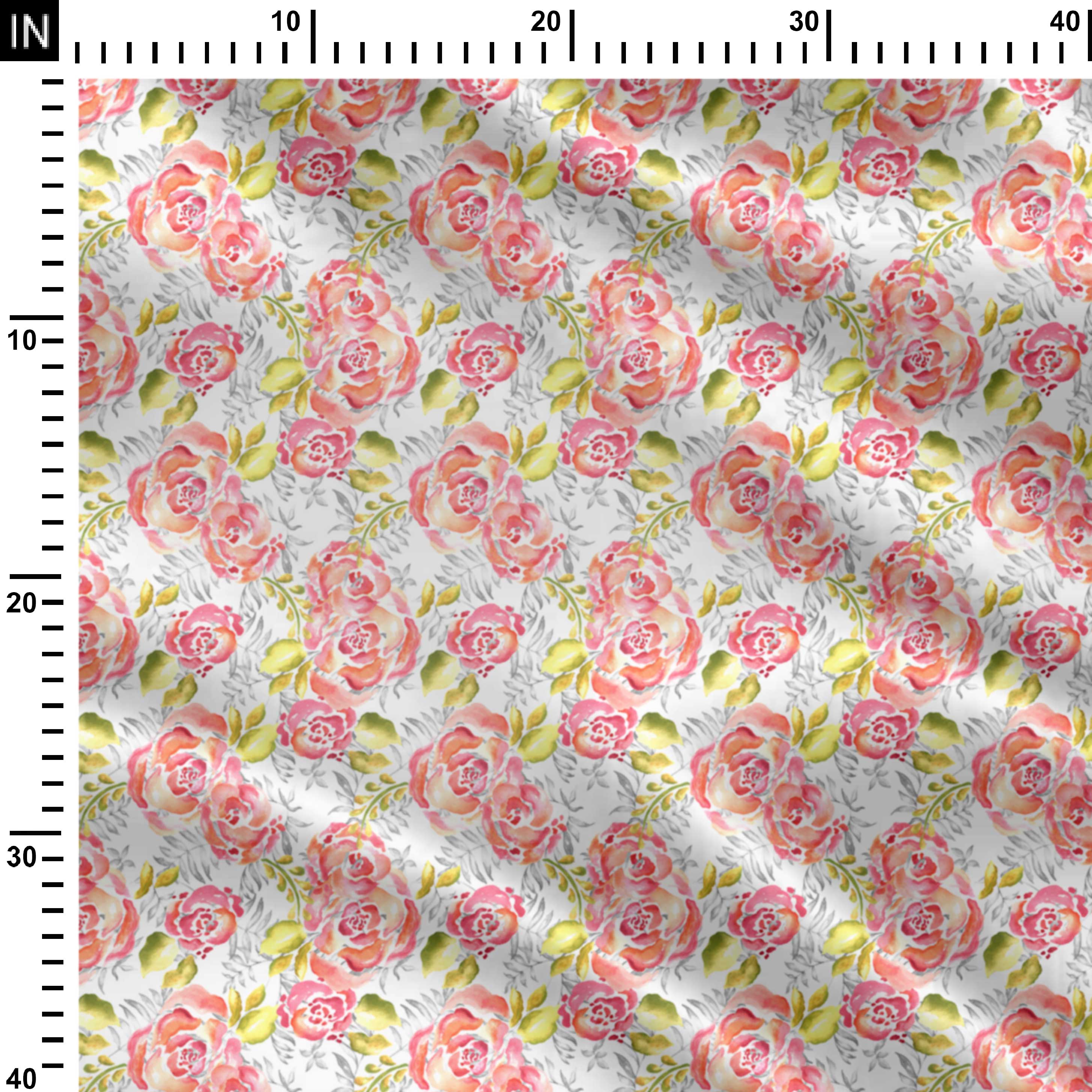 गुलाब स्पलैश प्रिंट फ़ैब्रिक