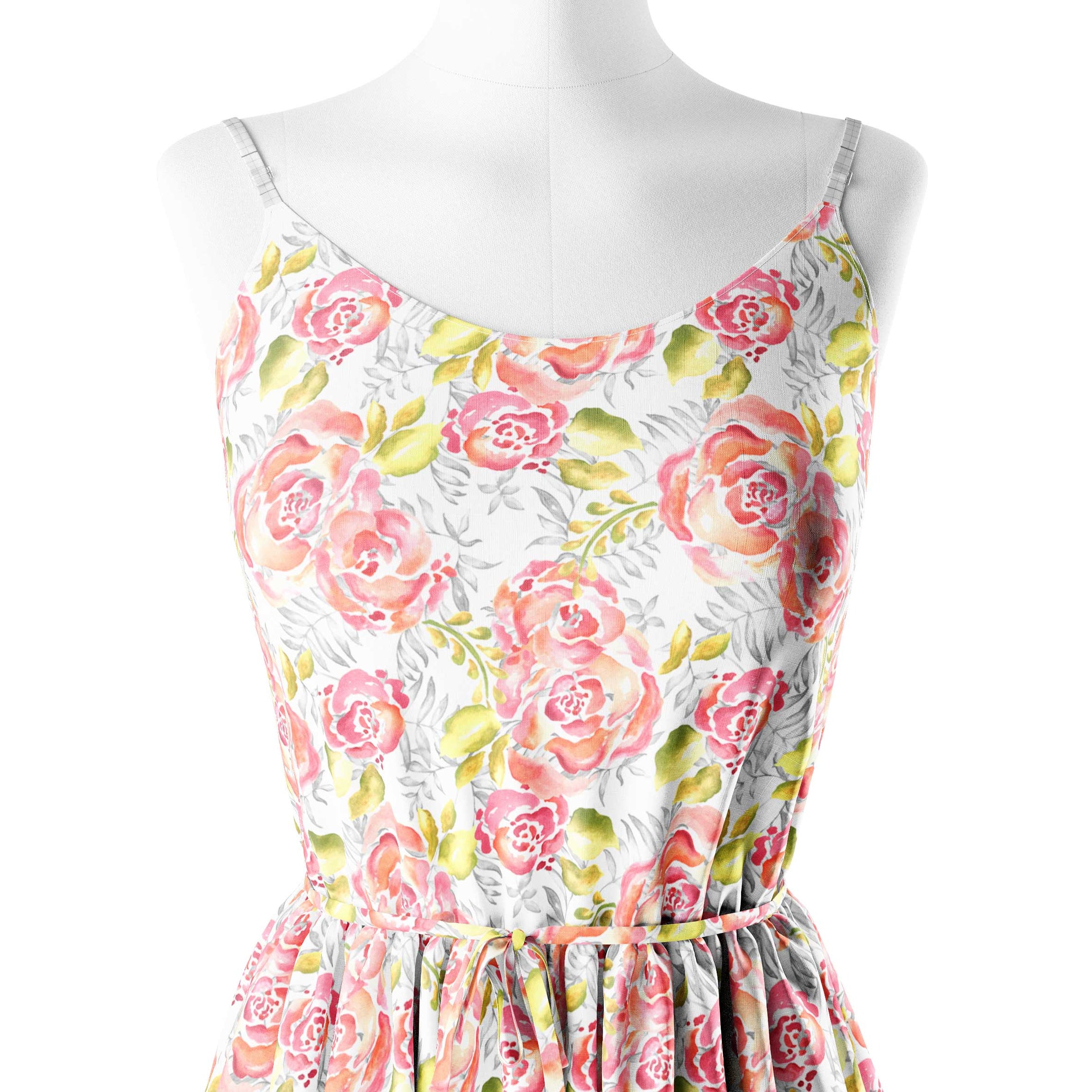 गुलाब स्पलैश प्रिंट फ़ैब्रिक