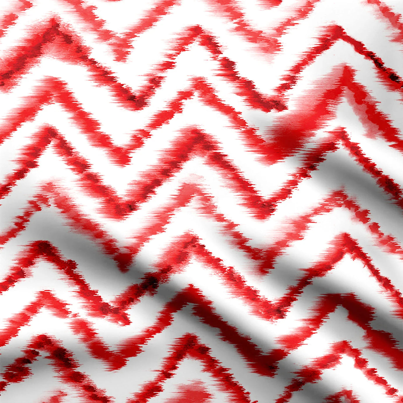 Red zigzag pattern Print Fabric