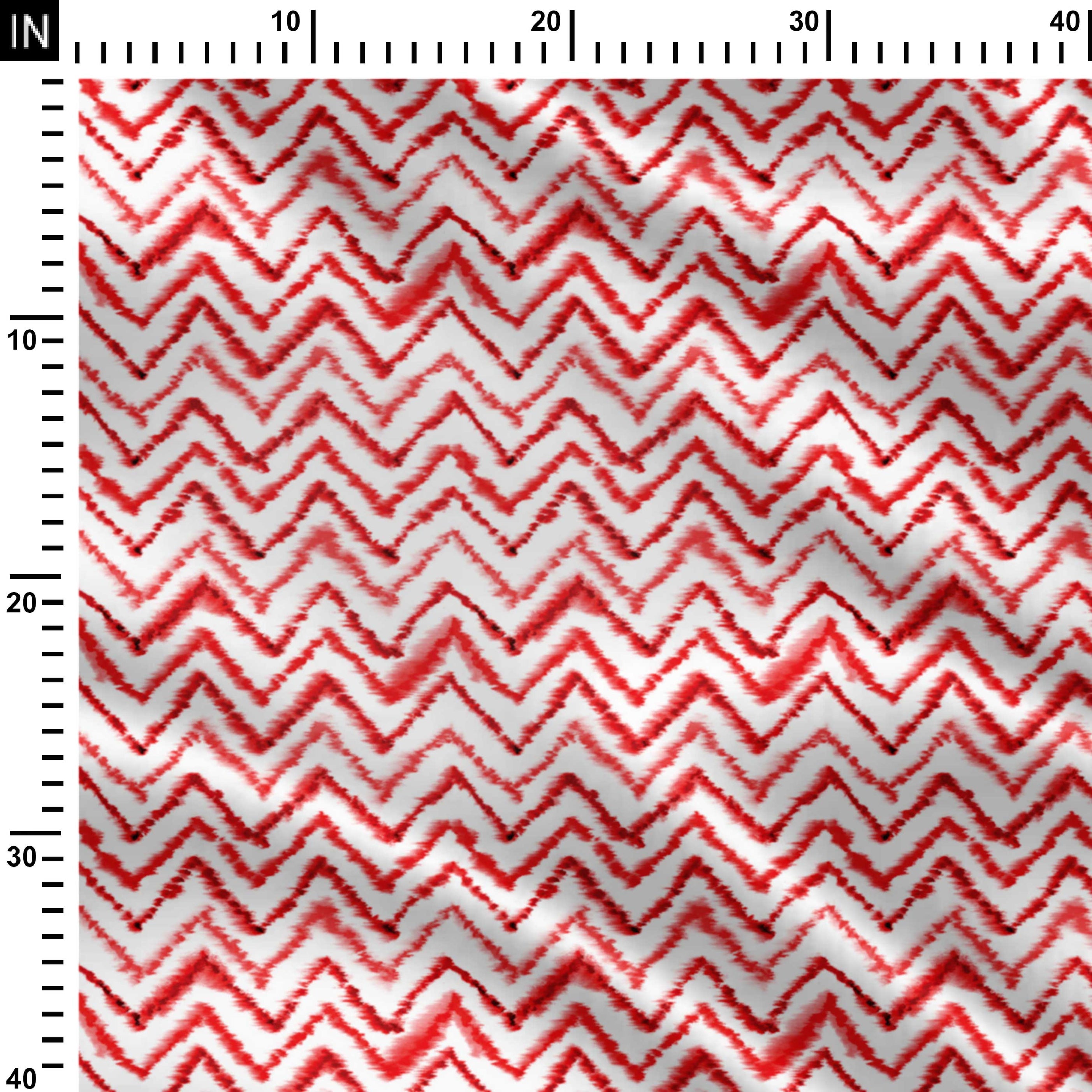 Red zigzag pattern Print Fabric