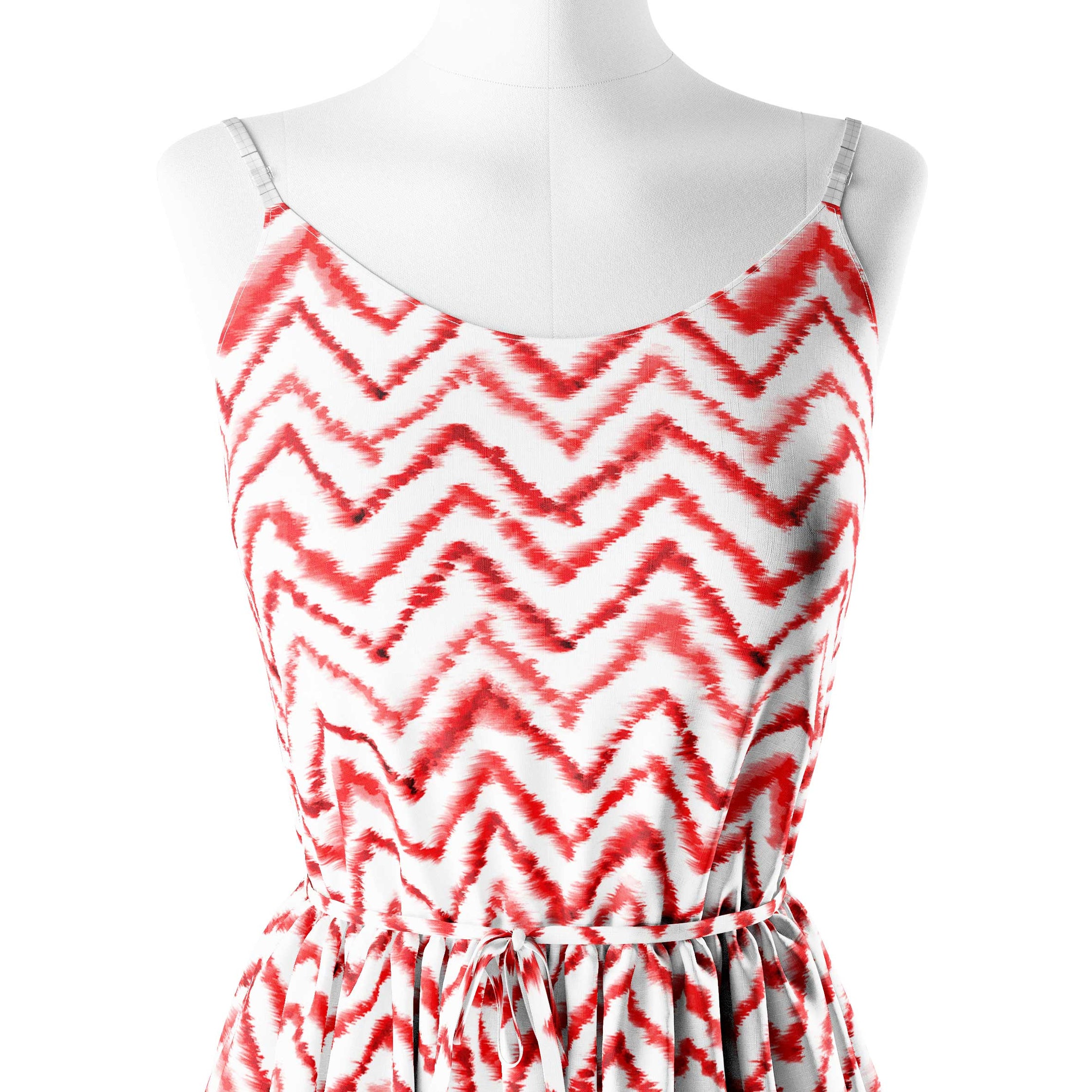 Red zigzag pattern Print Fabric