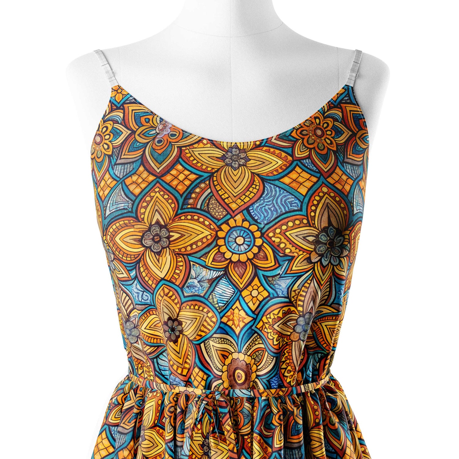 Traditional floral art Print Fabric