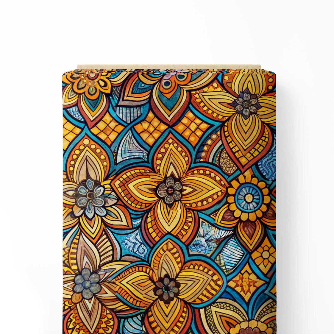 Traditional floral art Print Fabric