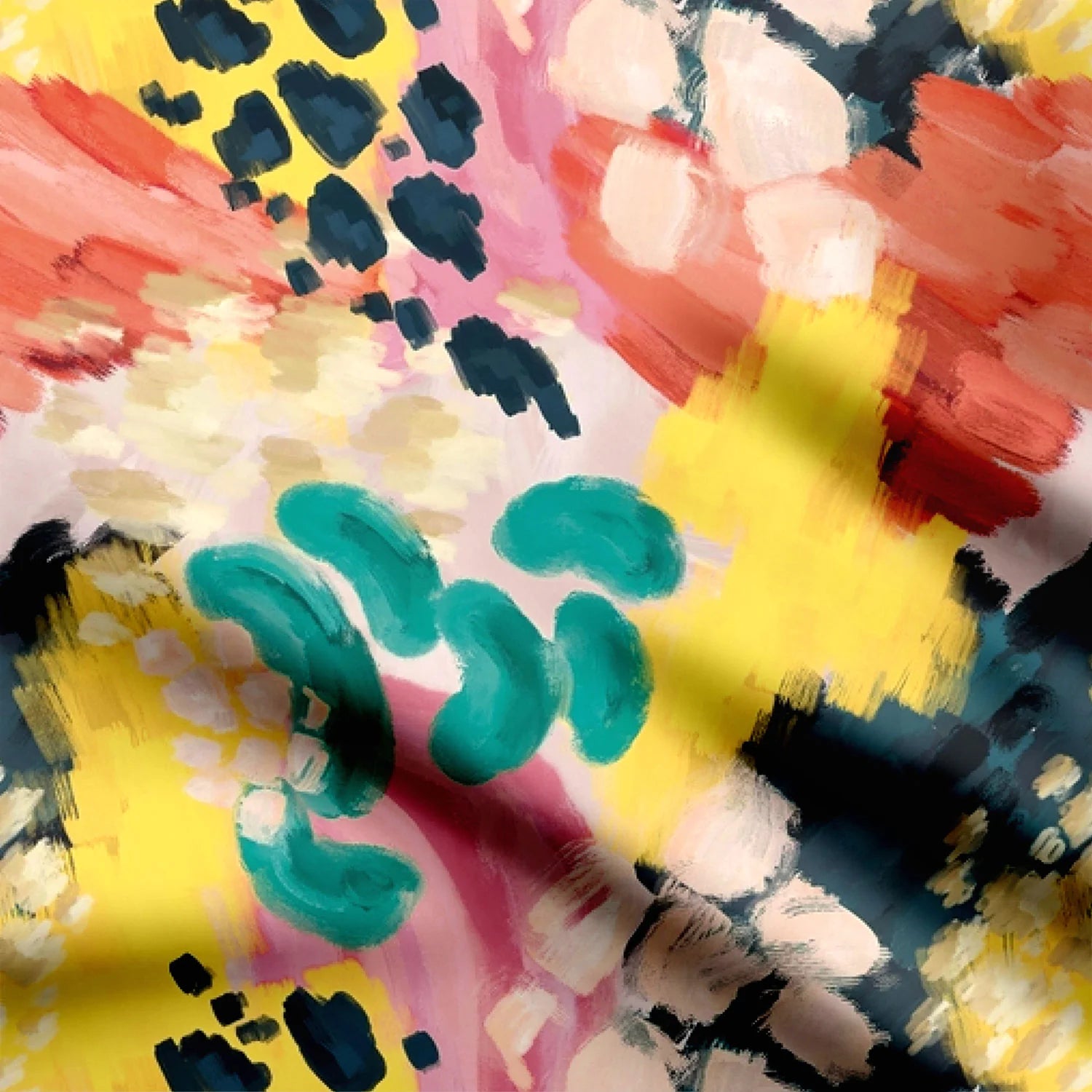 Watercolour brush effect Print Fabric