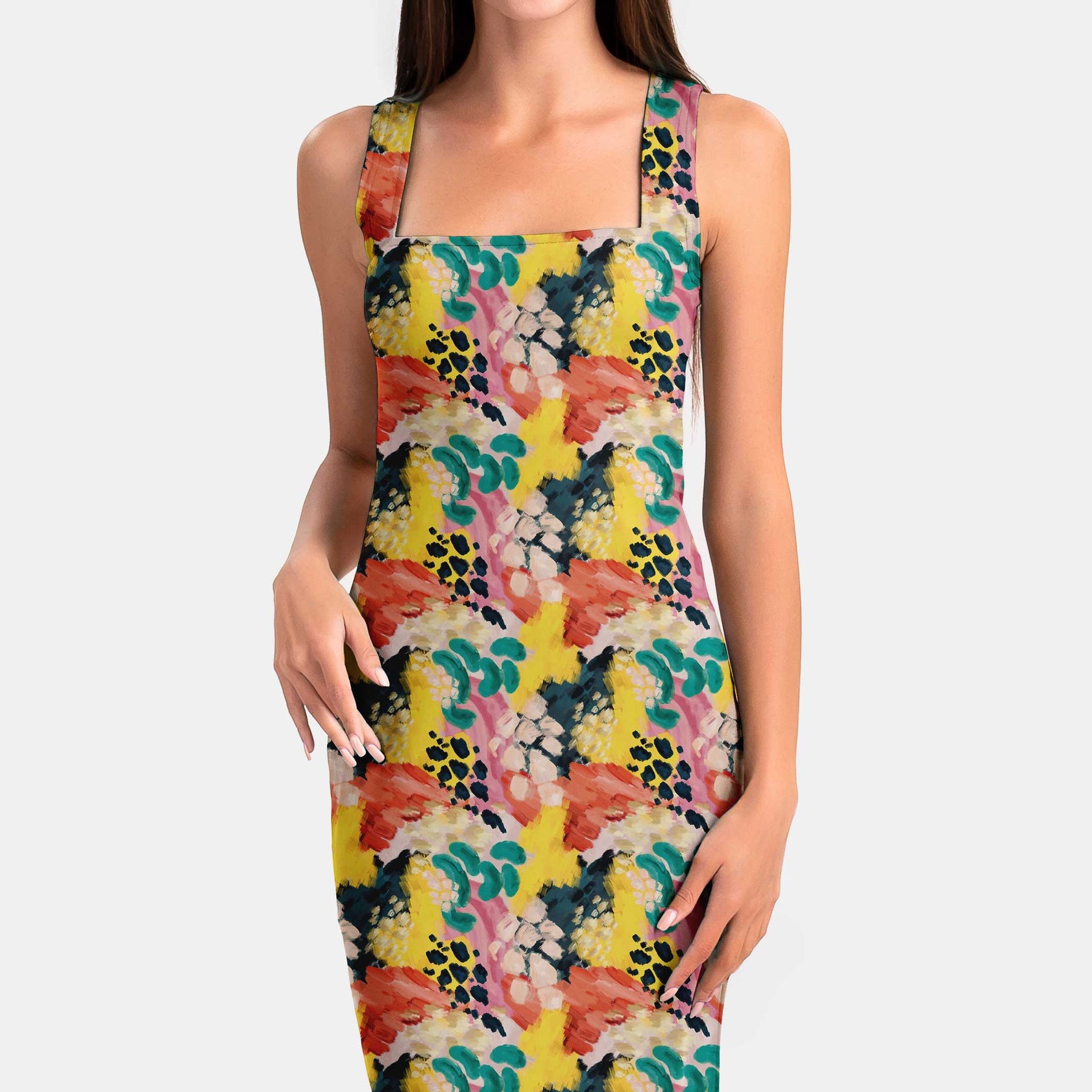 Watercolour brush effect Print Fabric