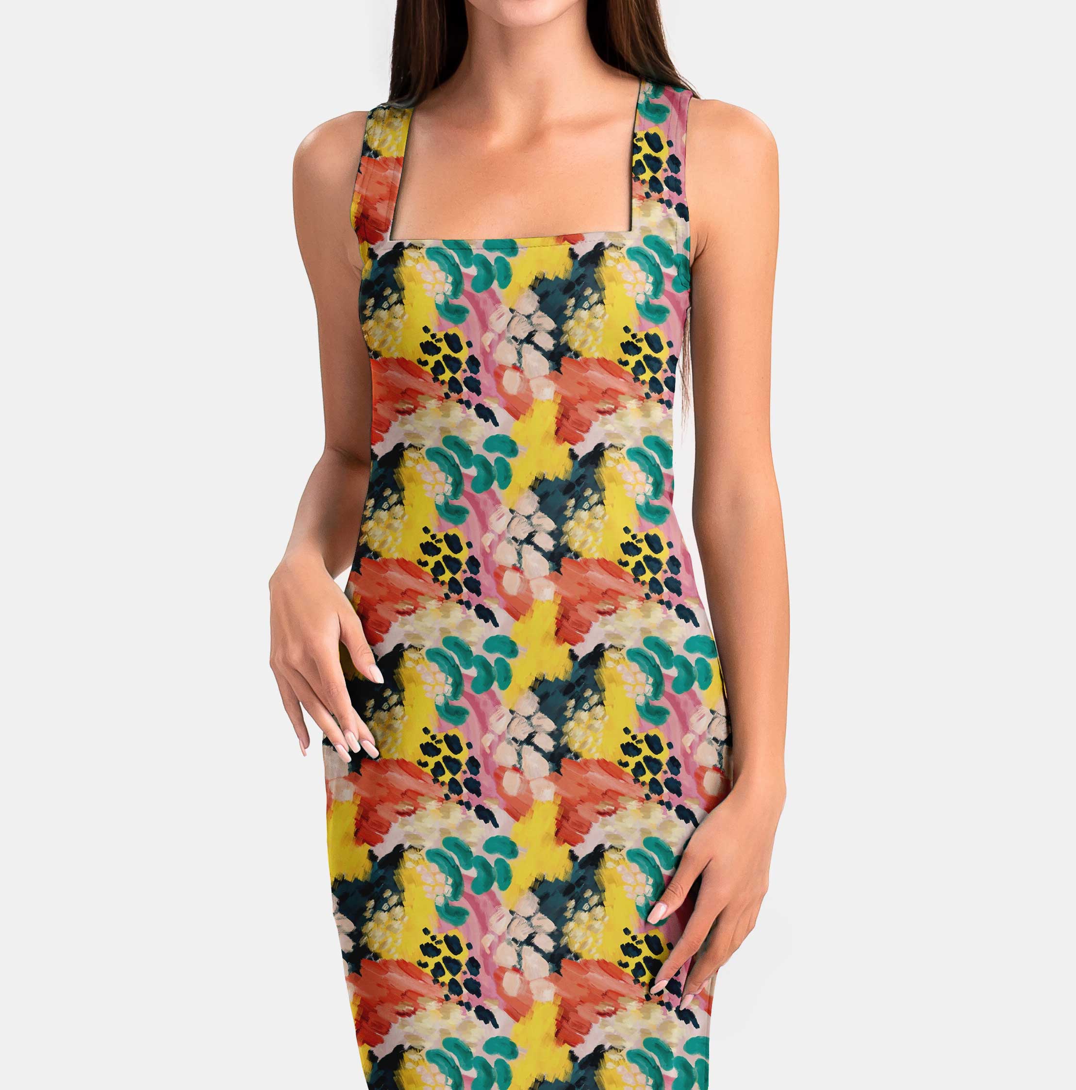 Watercolour brush effect Print Fabric