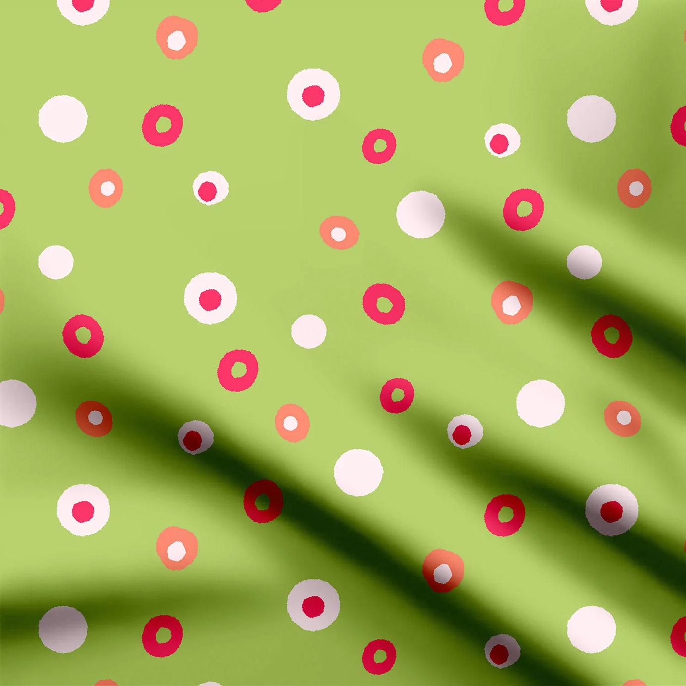 Light green party dots Print Fabric