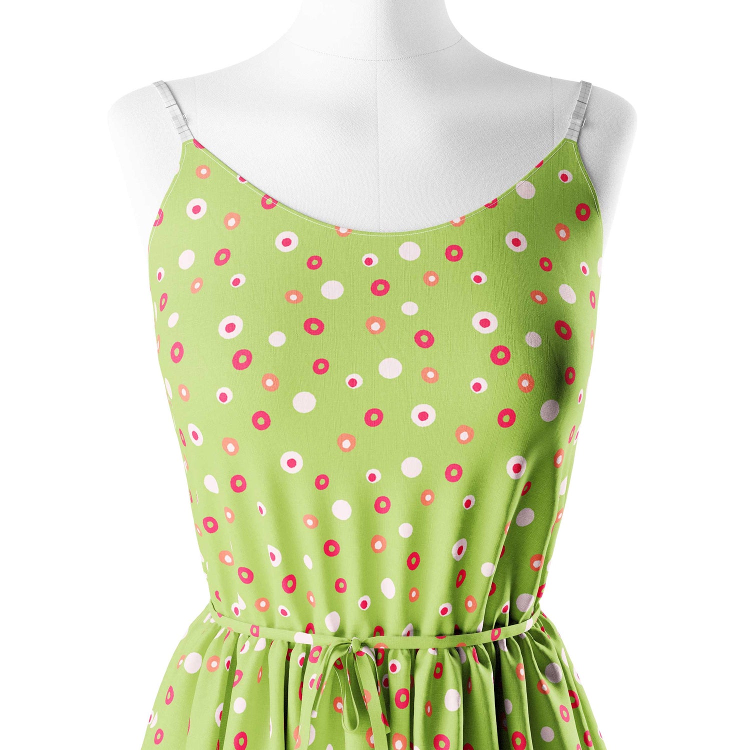 Բաց կանաչ երեկույթի կետեր Print Fabric