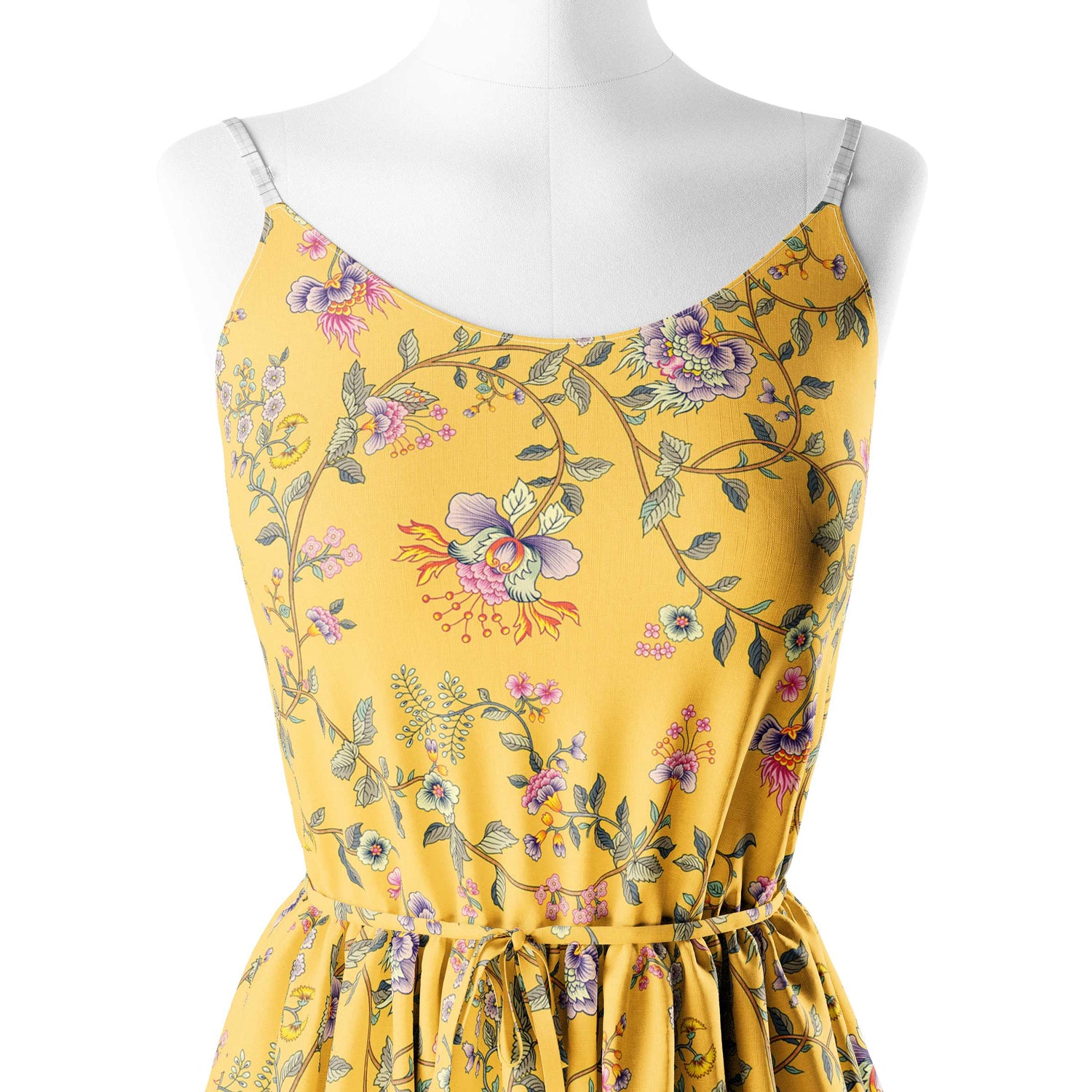 kalamkari style well pattern Print Fabric