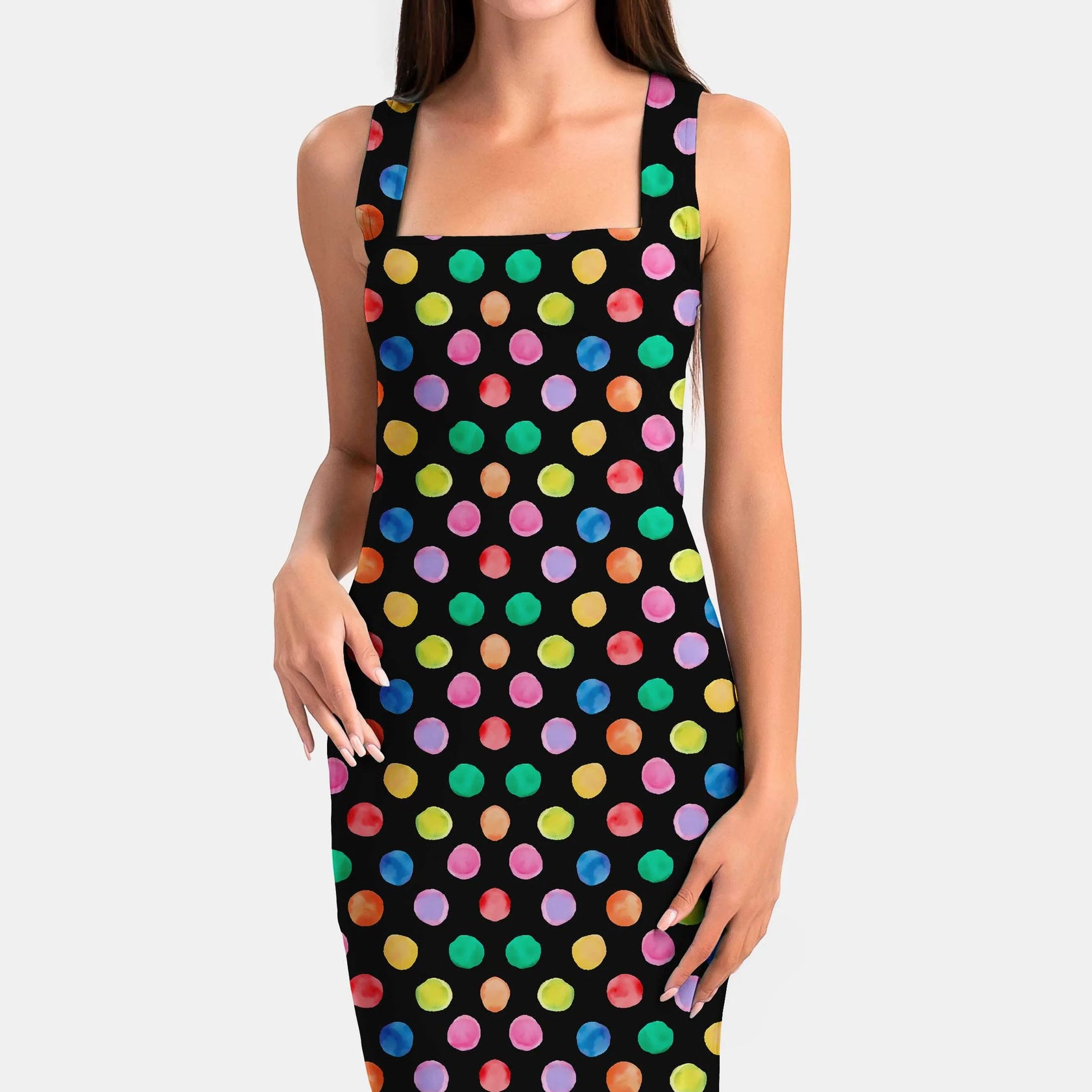 polka dot with water colour effect Print Fabric