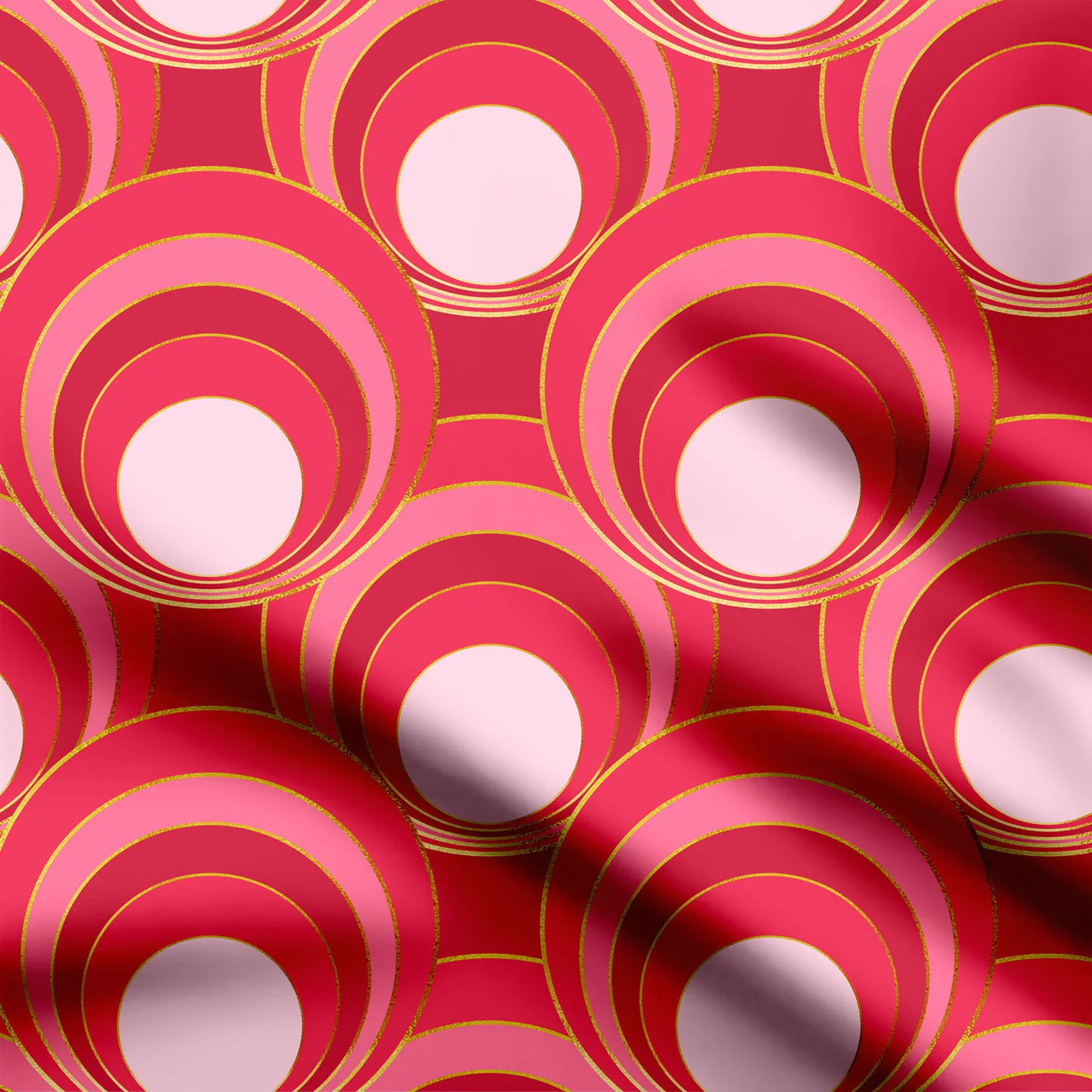 Mod circles viva magenta Print Fabric