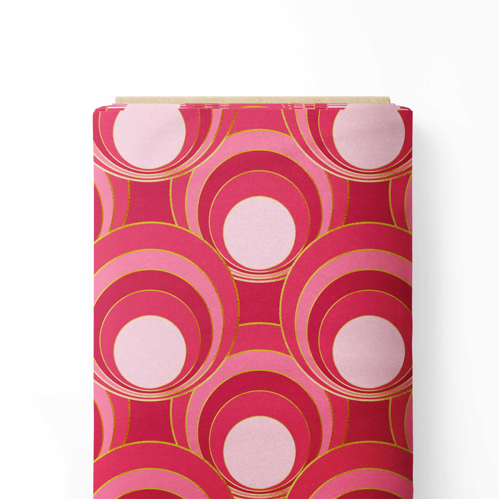 Mod circles viva magenta Print Fabric