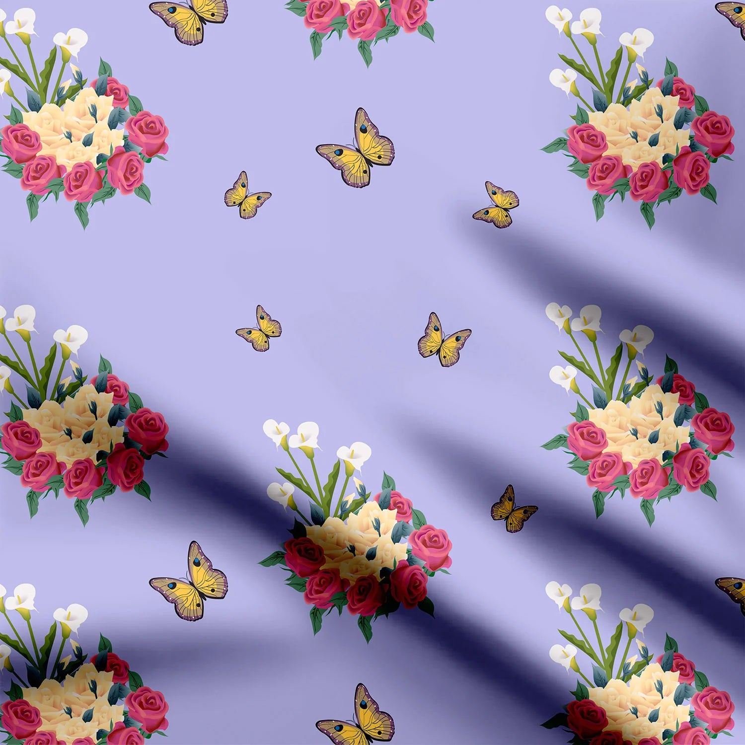 Lavender retro Print Fabric